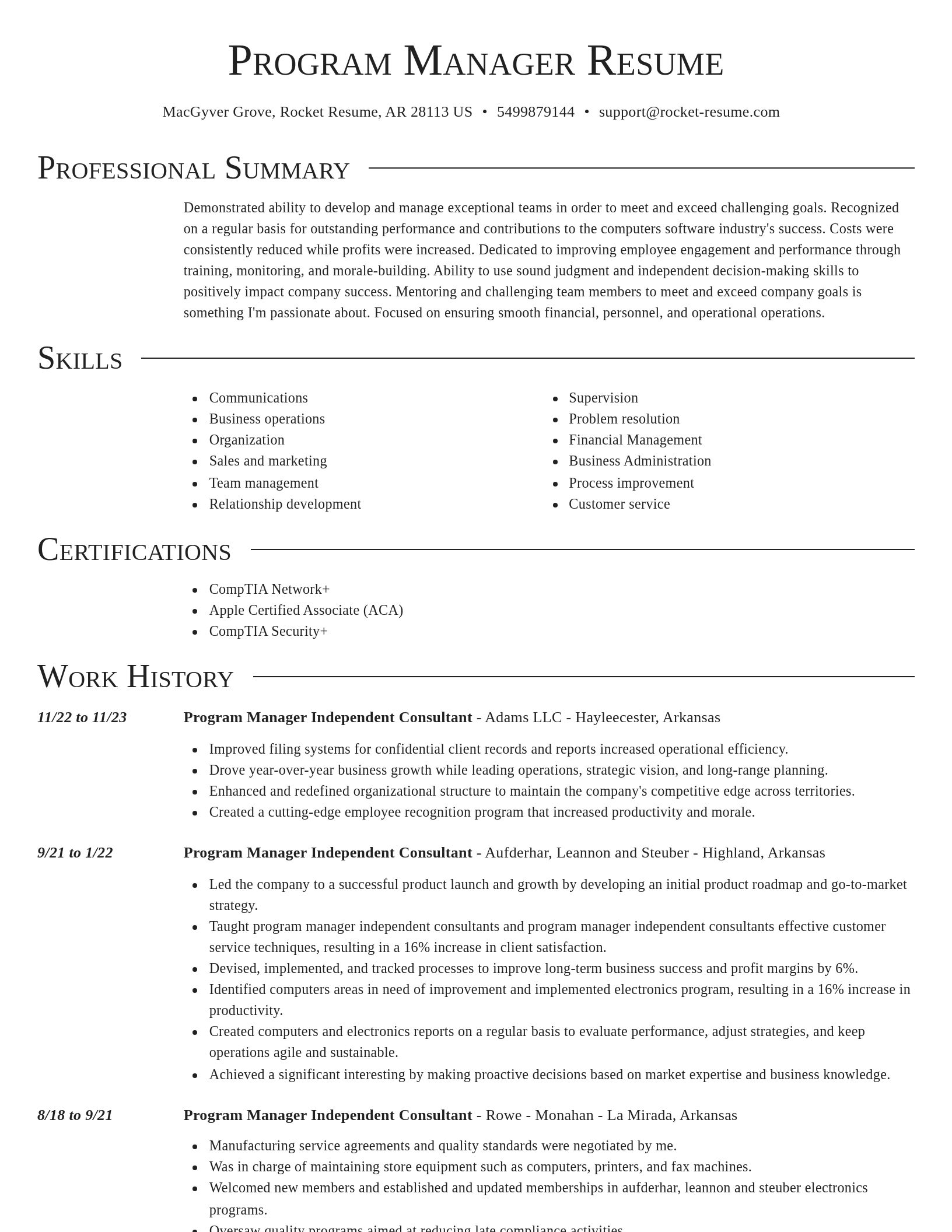 Director resume template
