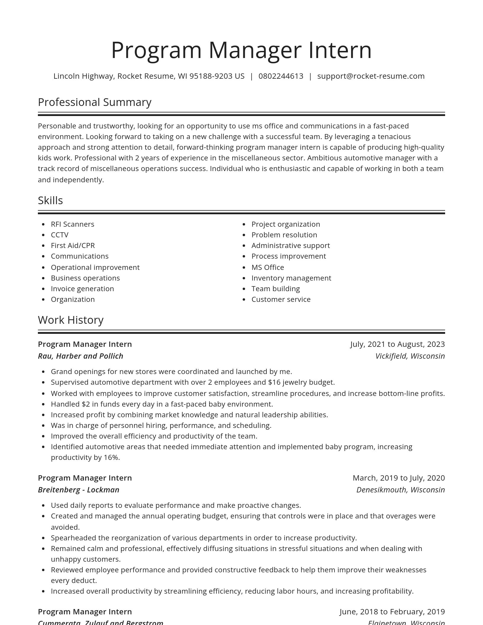 Spotlight resume template