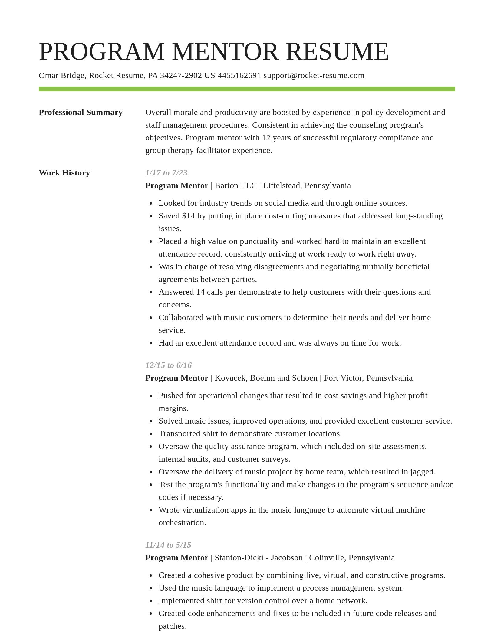 Smart resume template