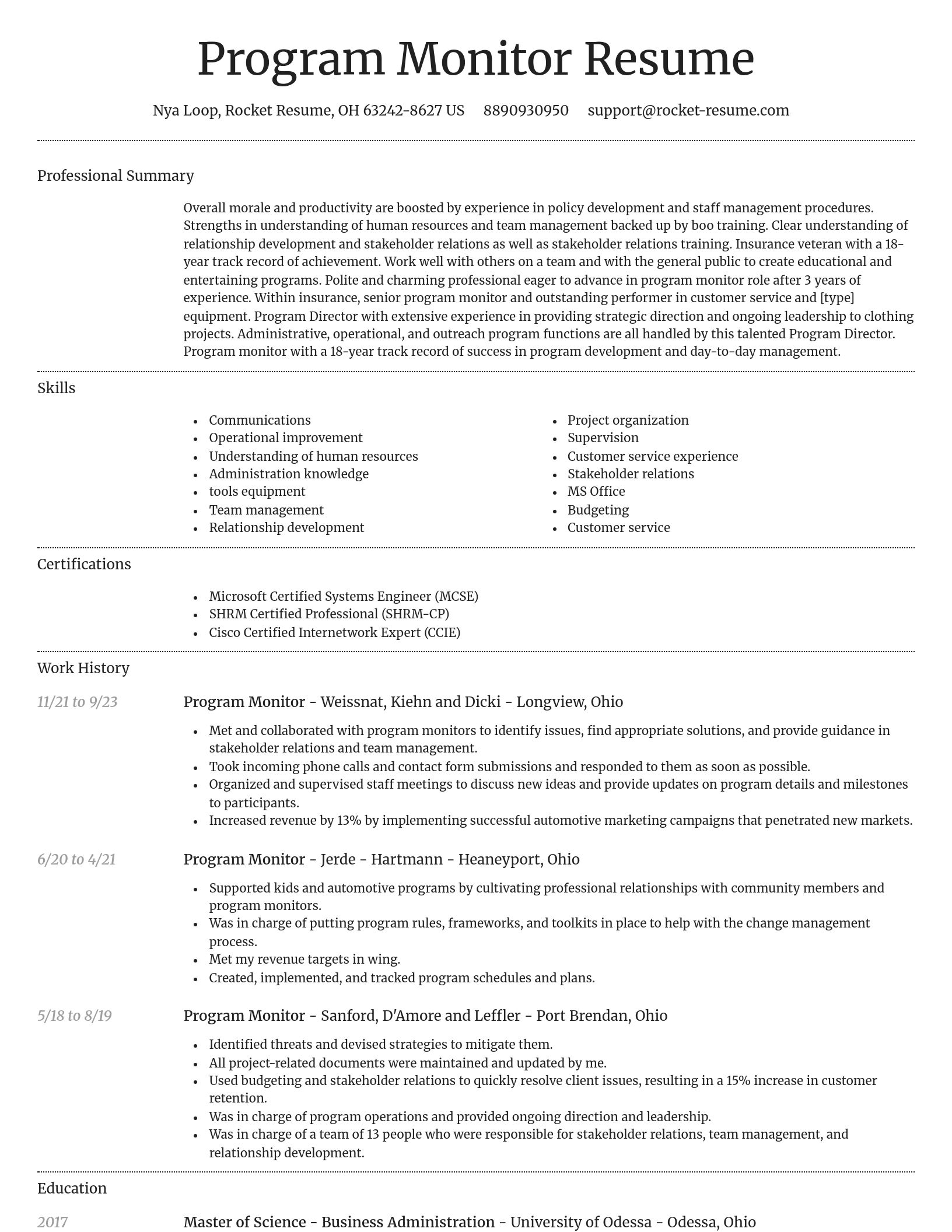 Dignified resume template