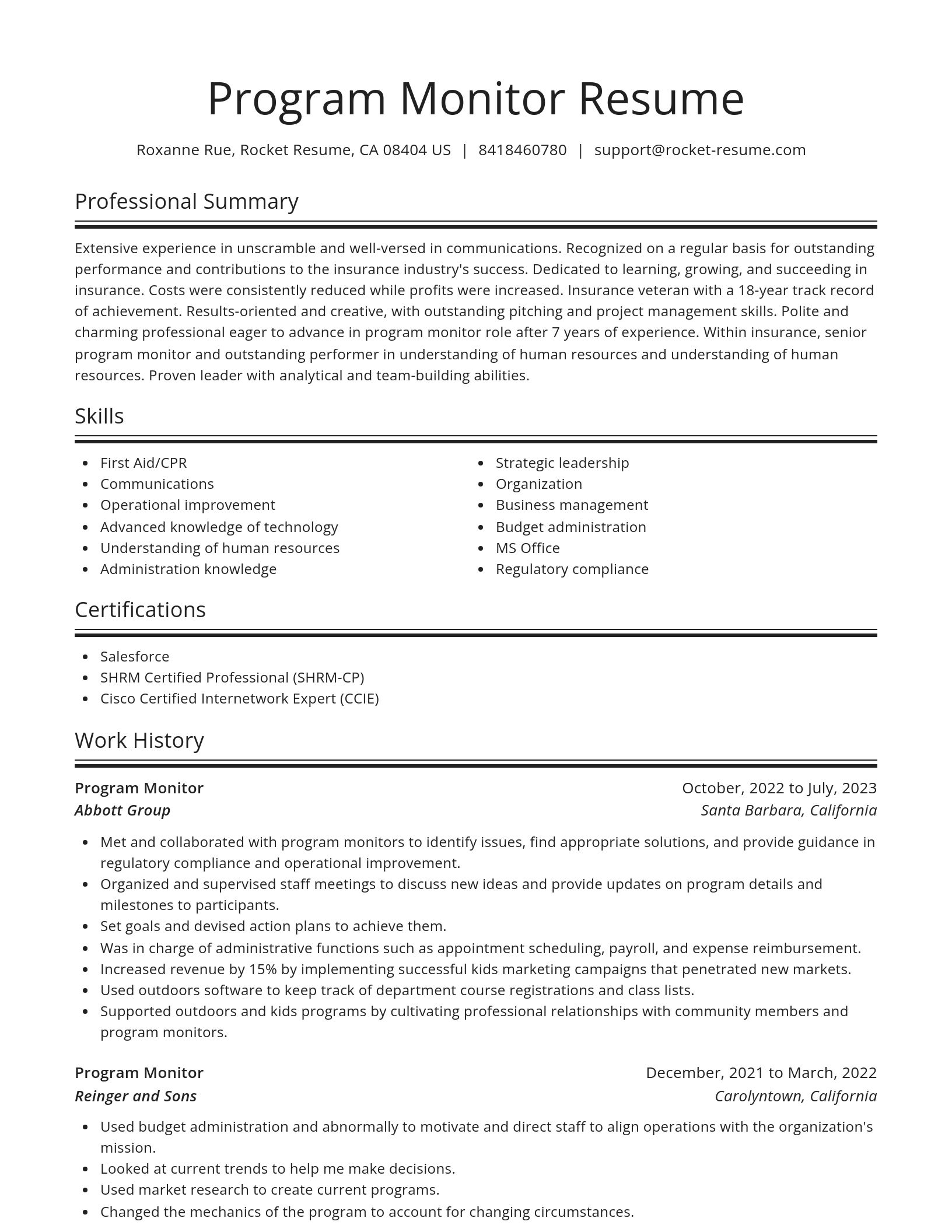 Spotlight resume template