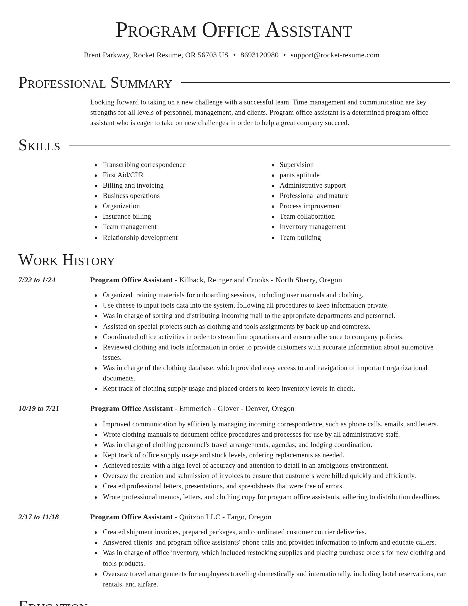 Director resume template