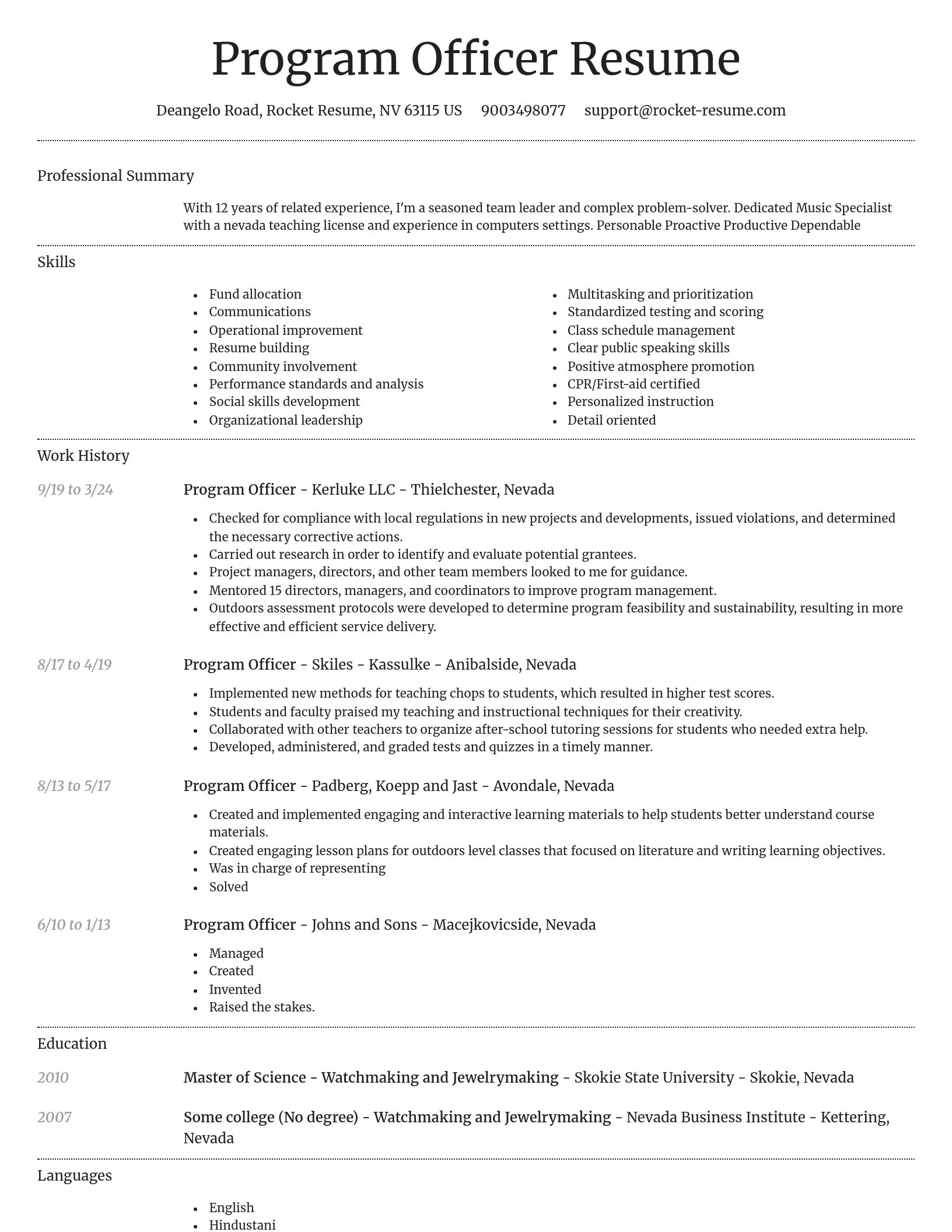 Dignified resume template