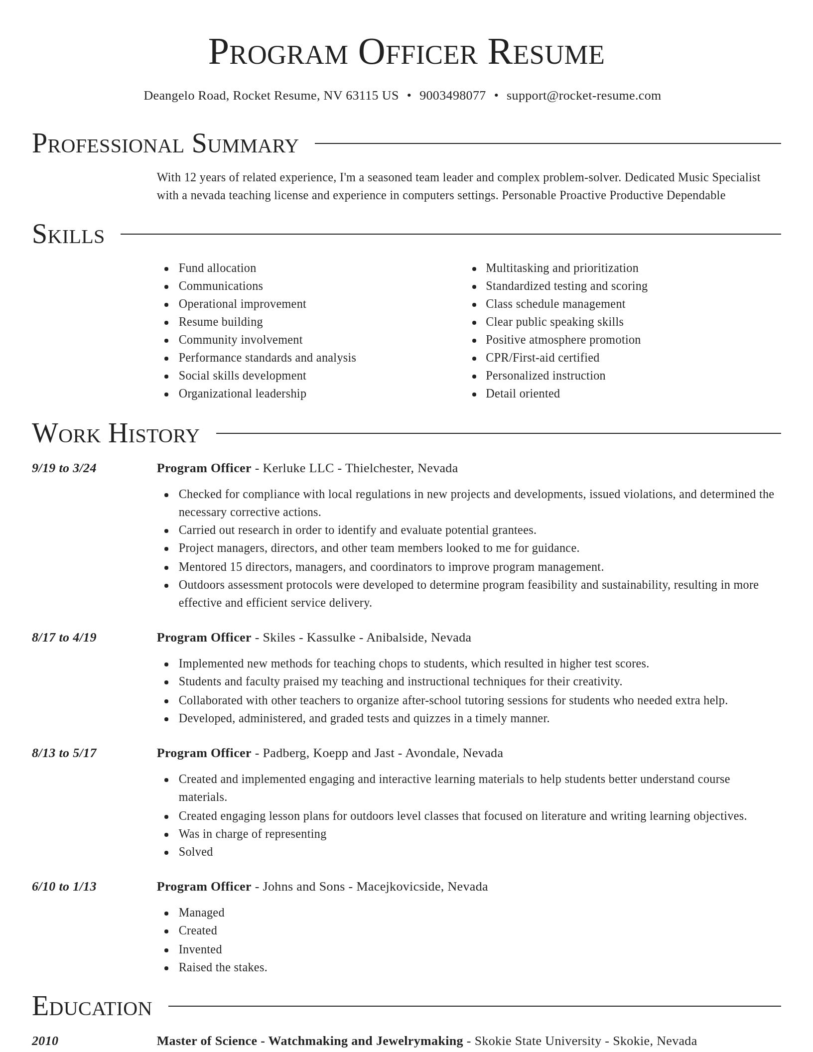 Director resume template