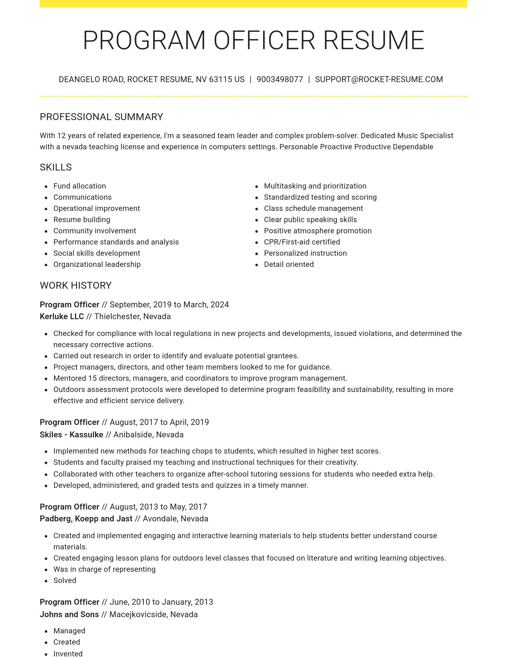 Grand resume template