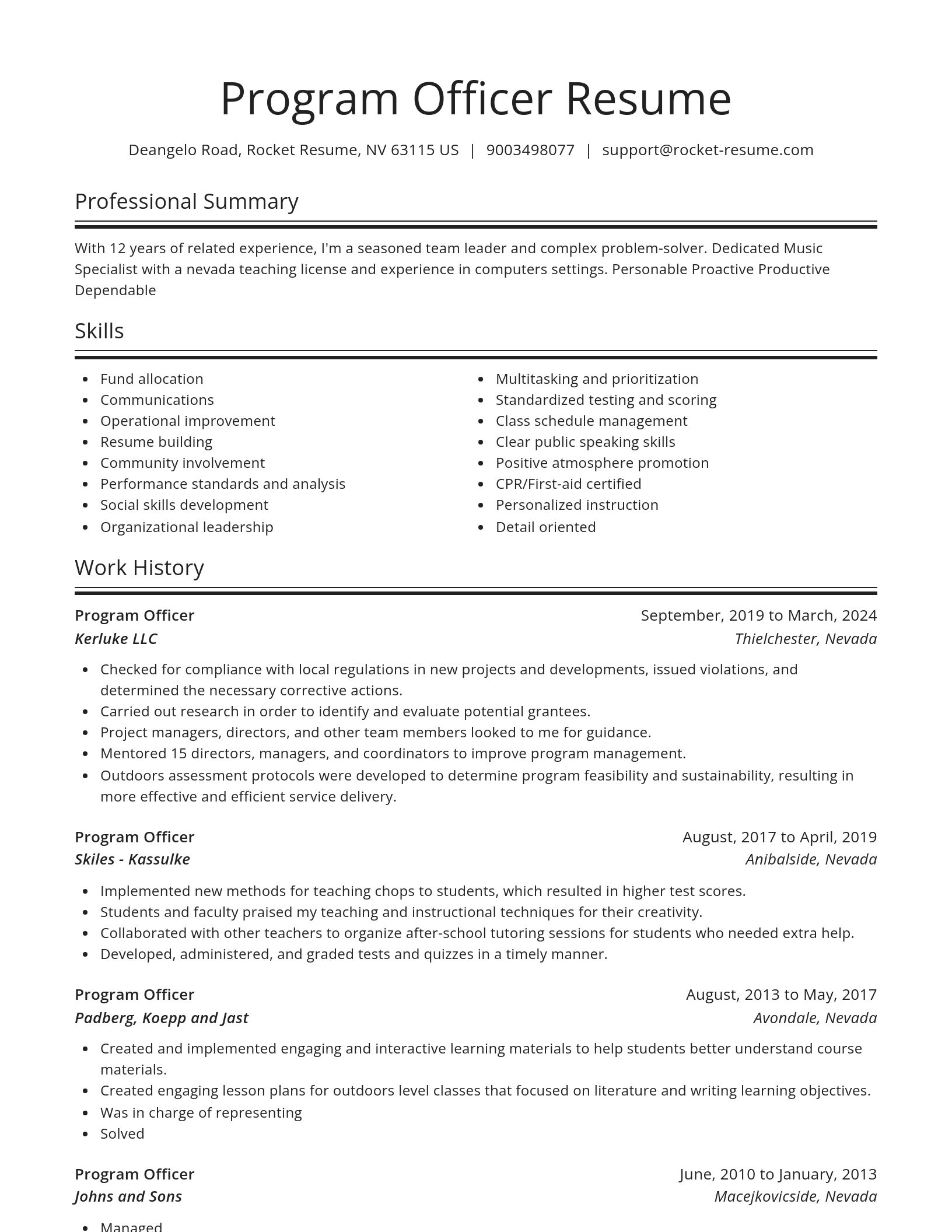 Spotlight resume template