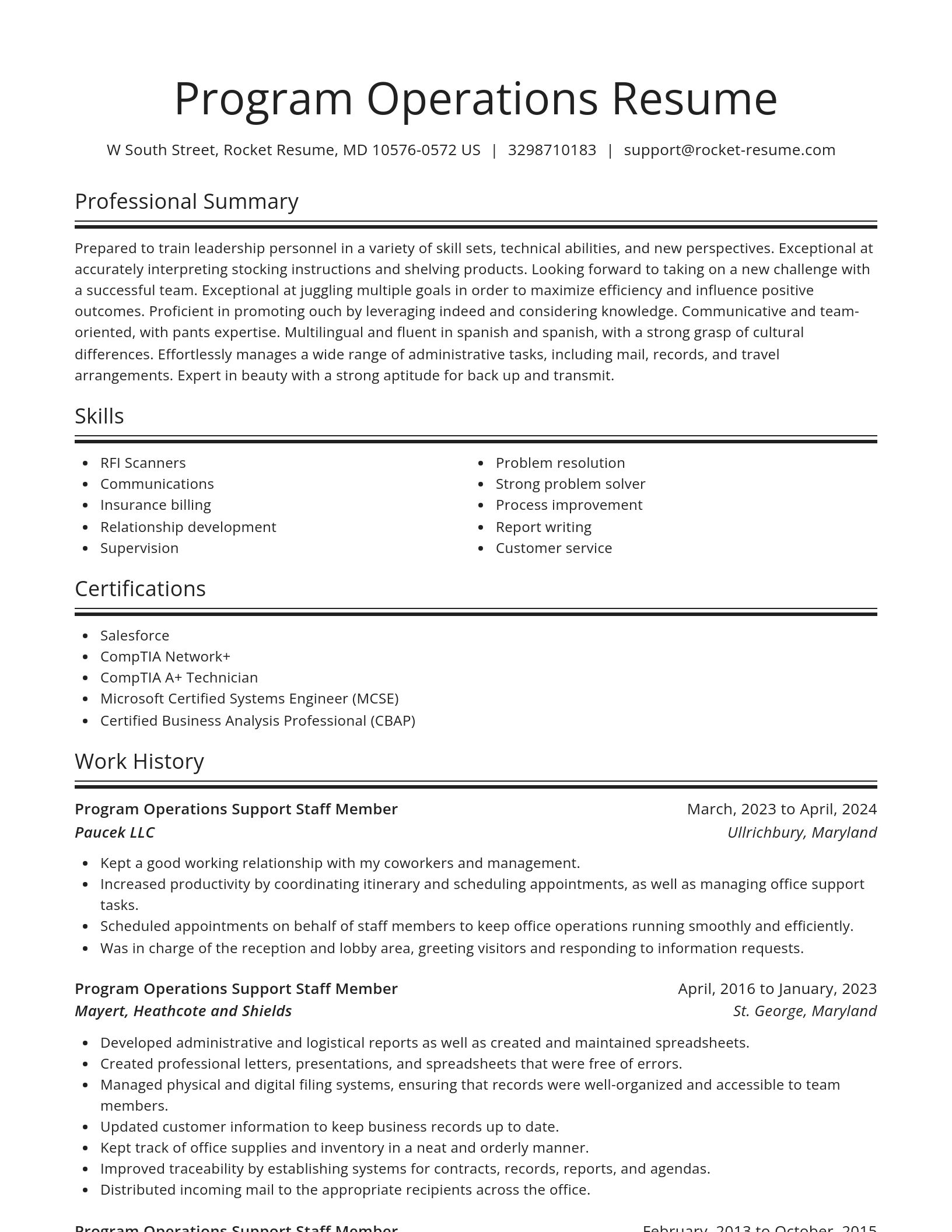 Spotlight resume template