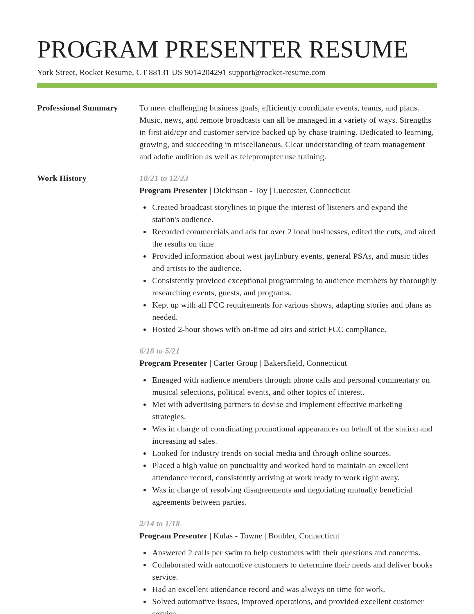 Smart resume template
