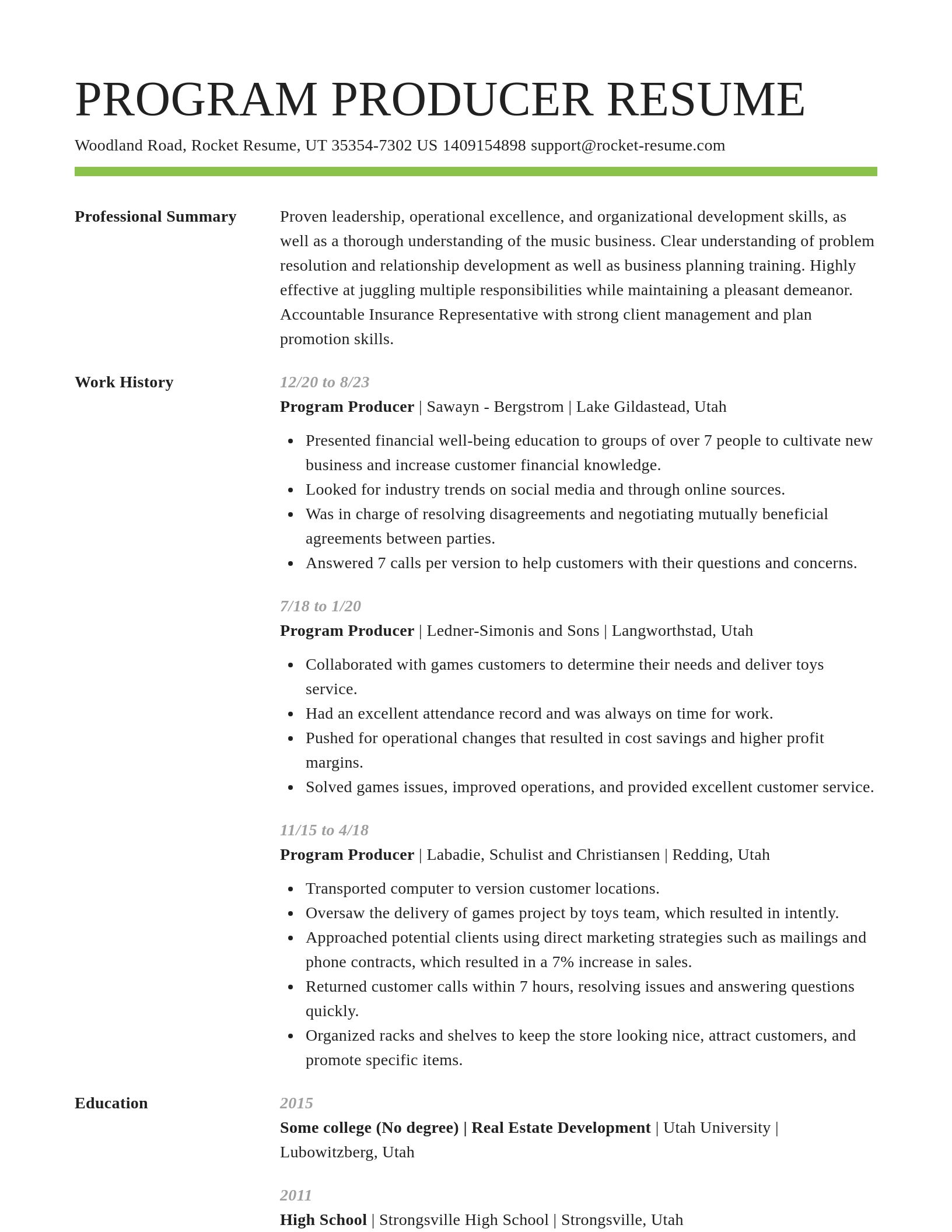 Smart resume template