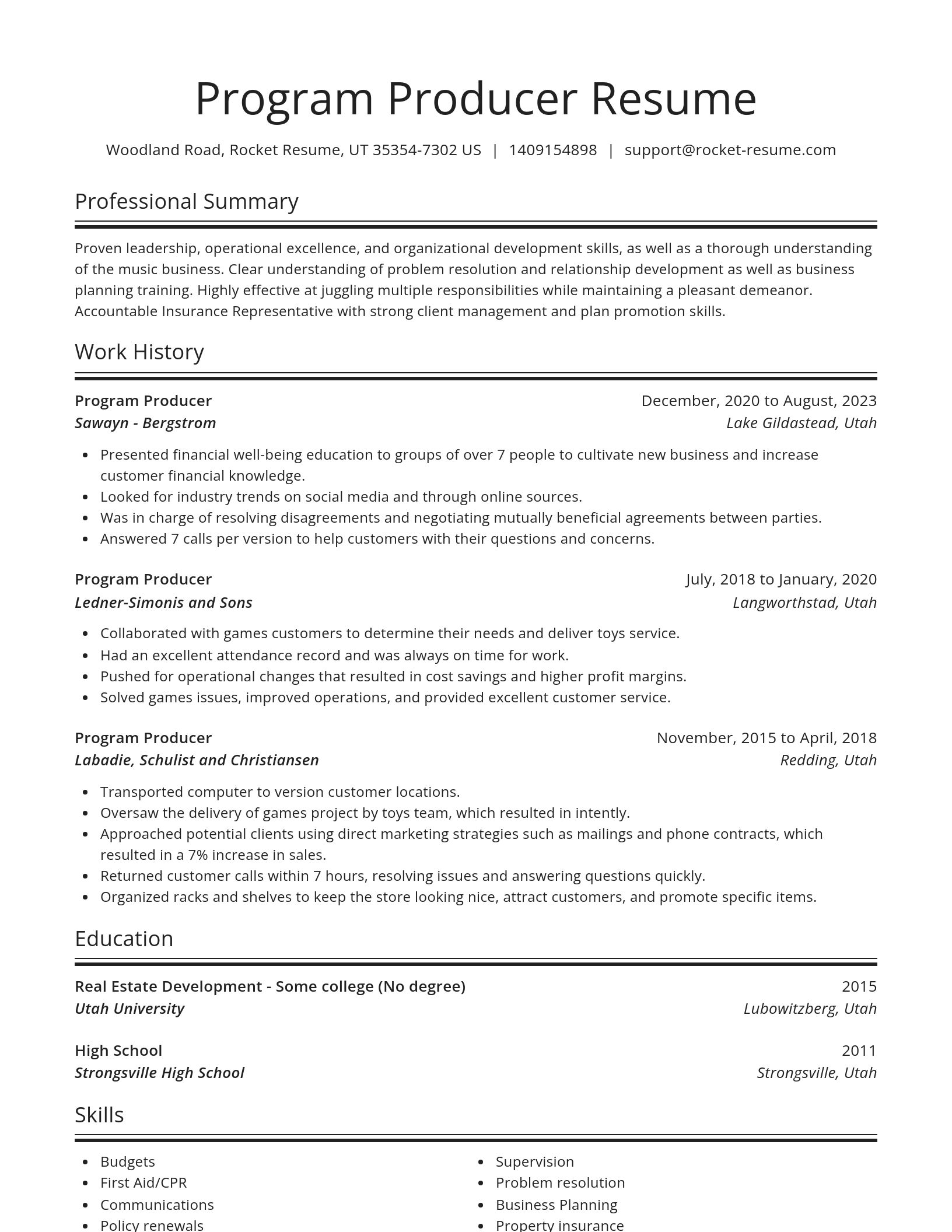 Spotlight resume template