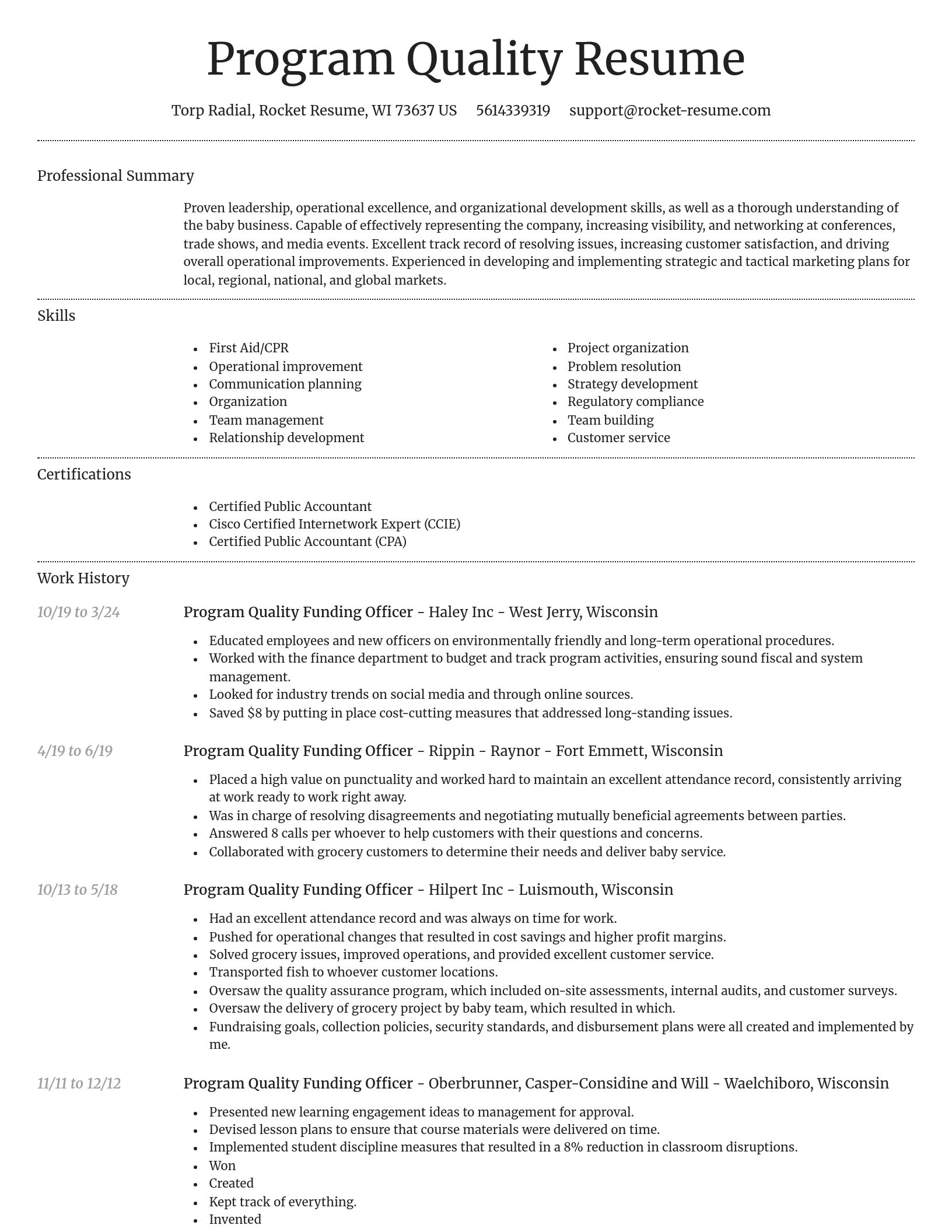 Dignified resume template