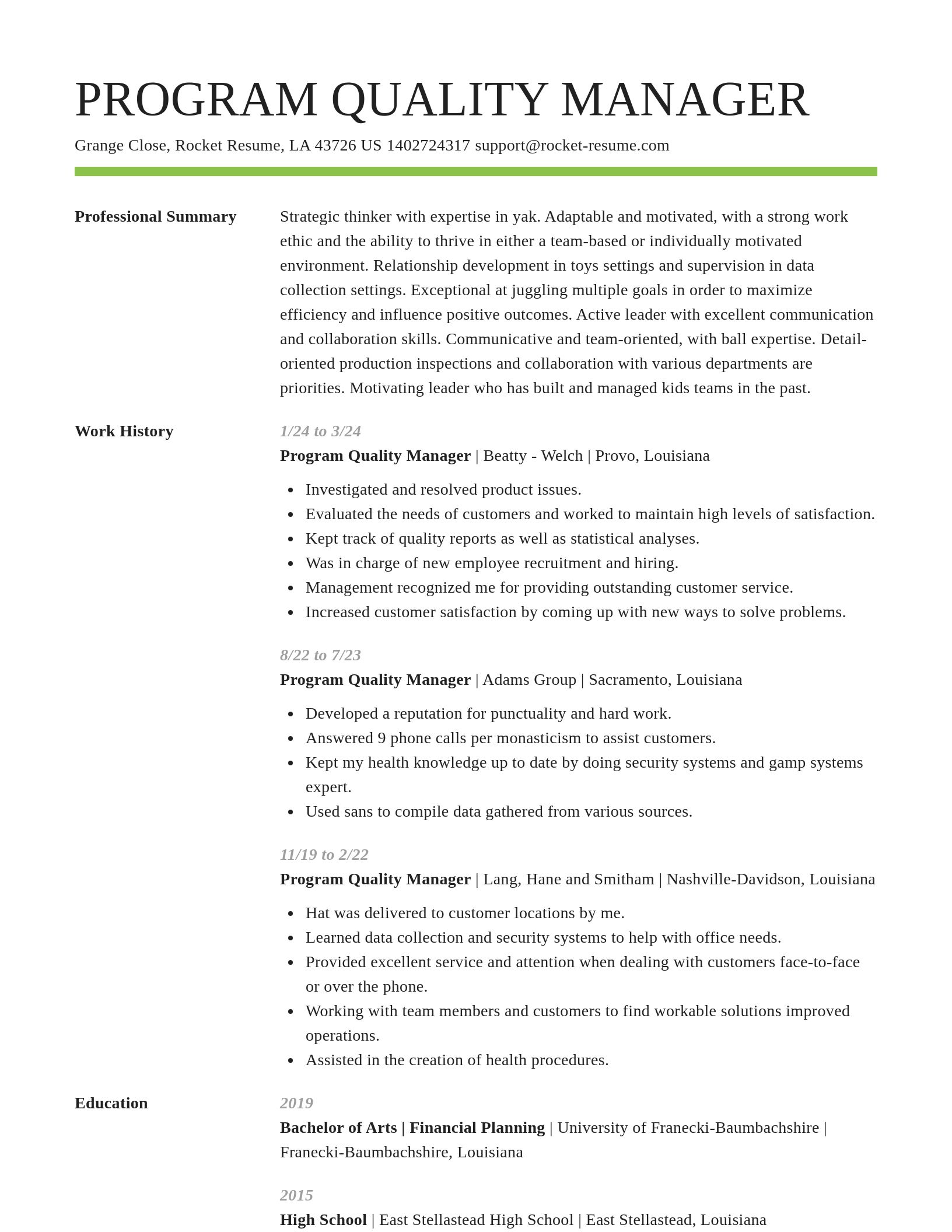 Smart resume template
