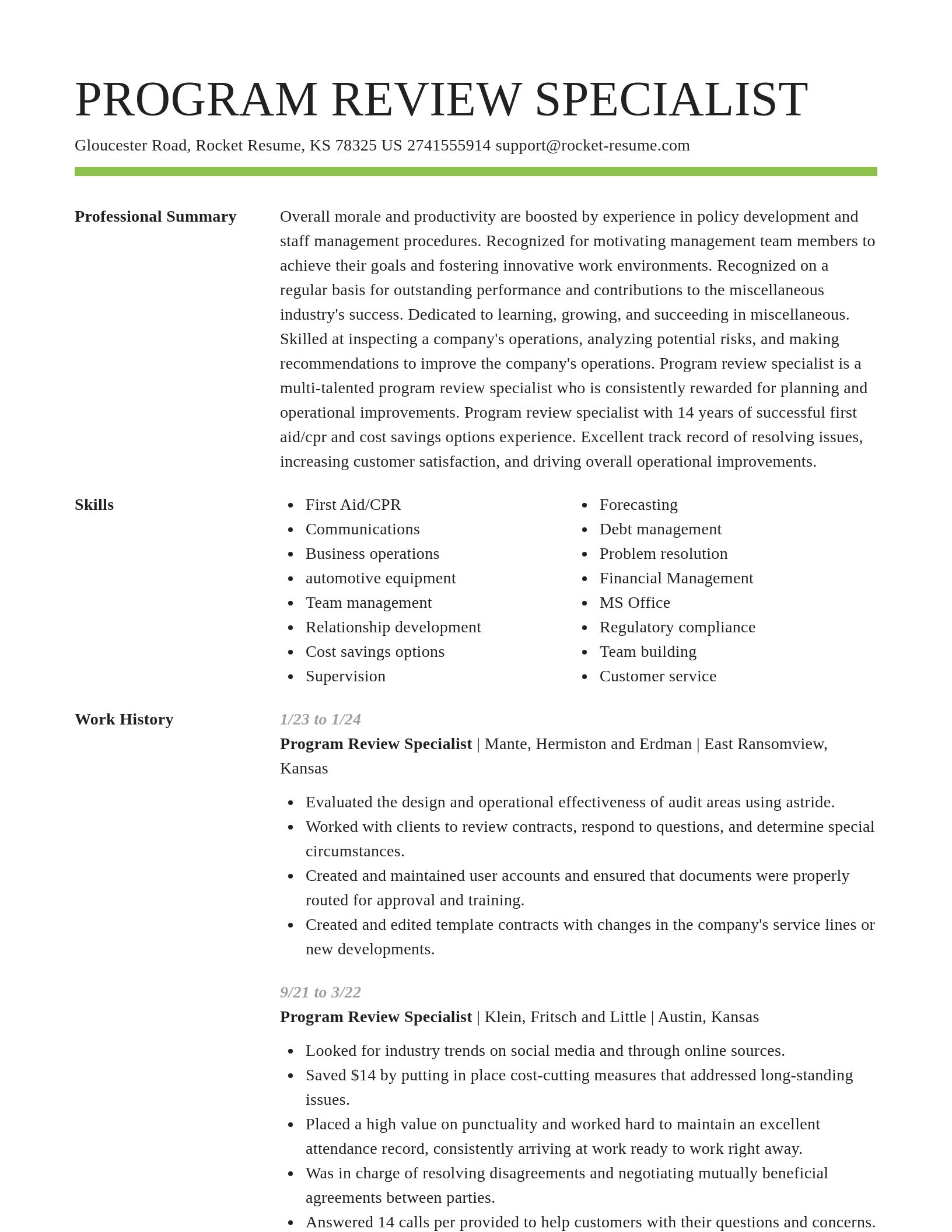 Smart resume template