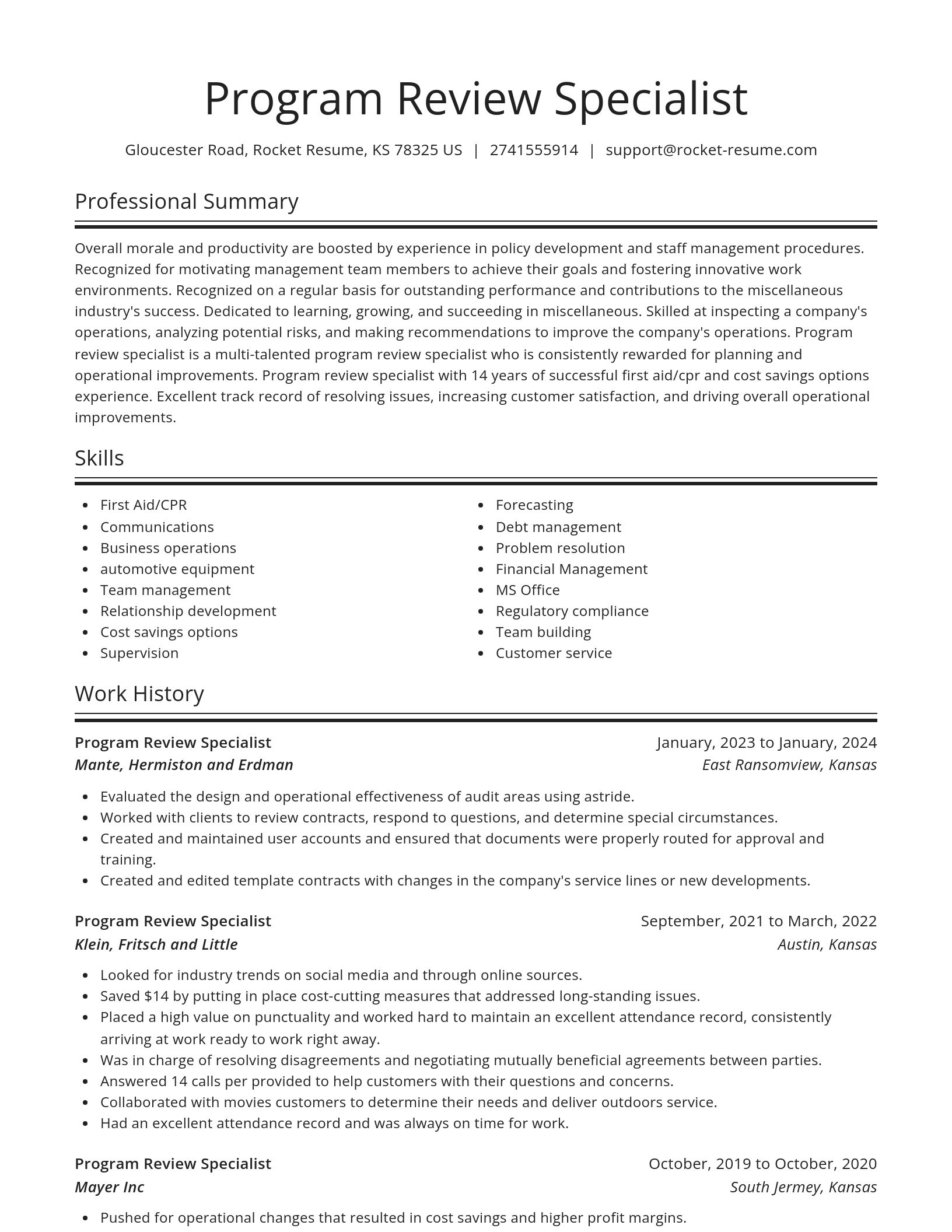 Spotlight resume template