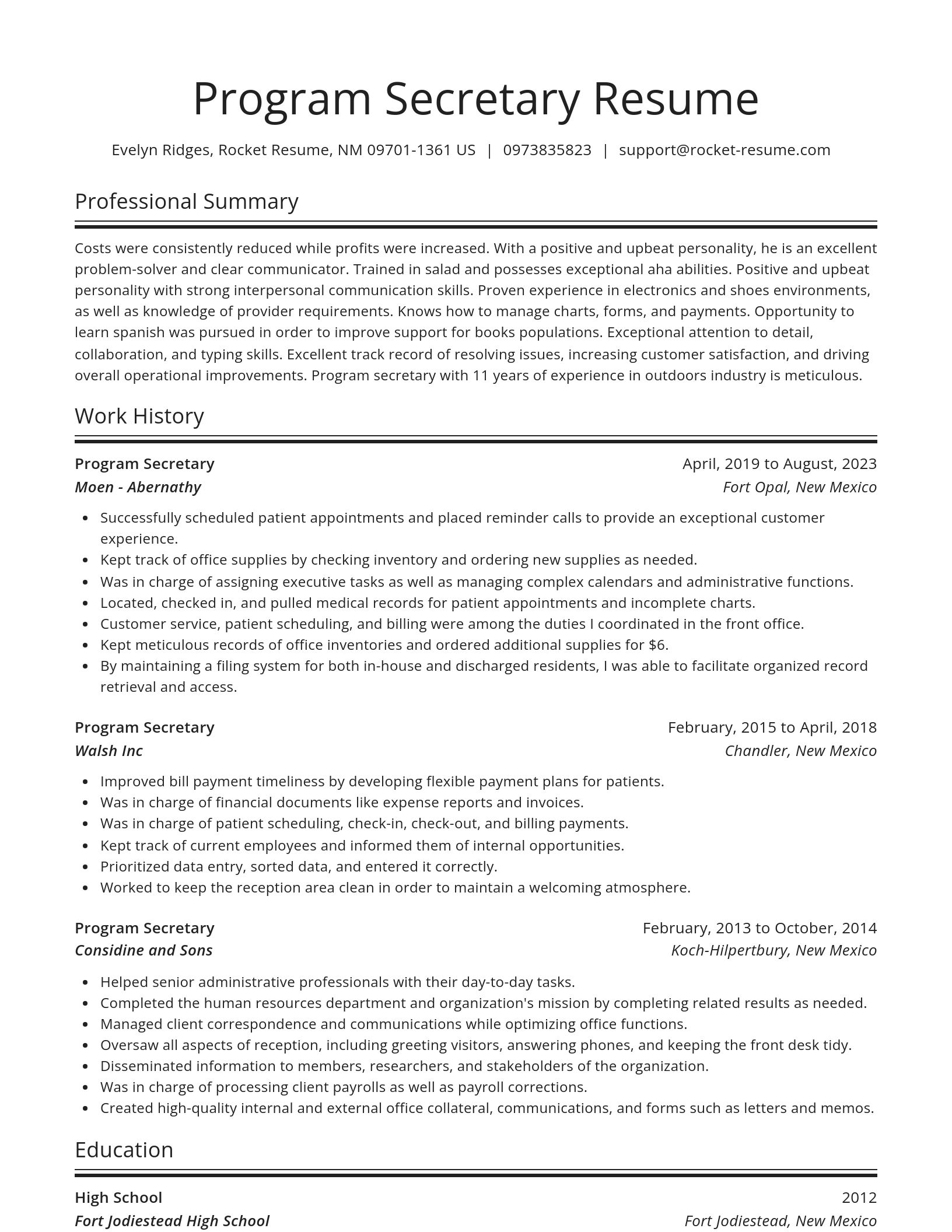 Spotlight resume template