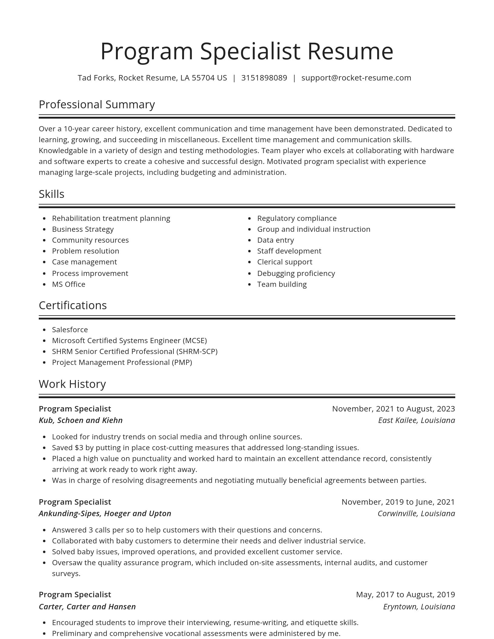Spotlight resume template