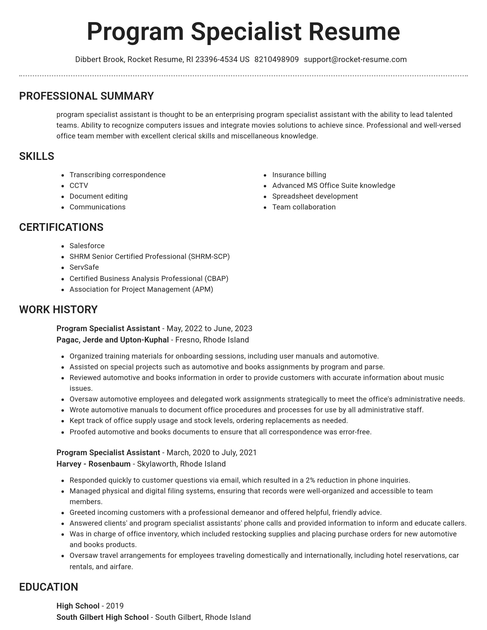 Brilliant resume template