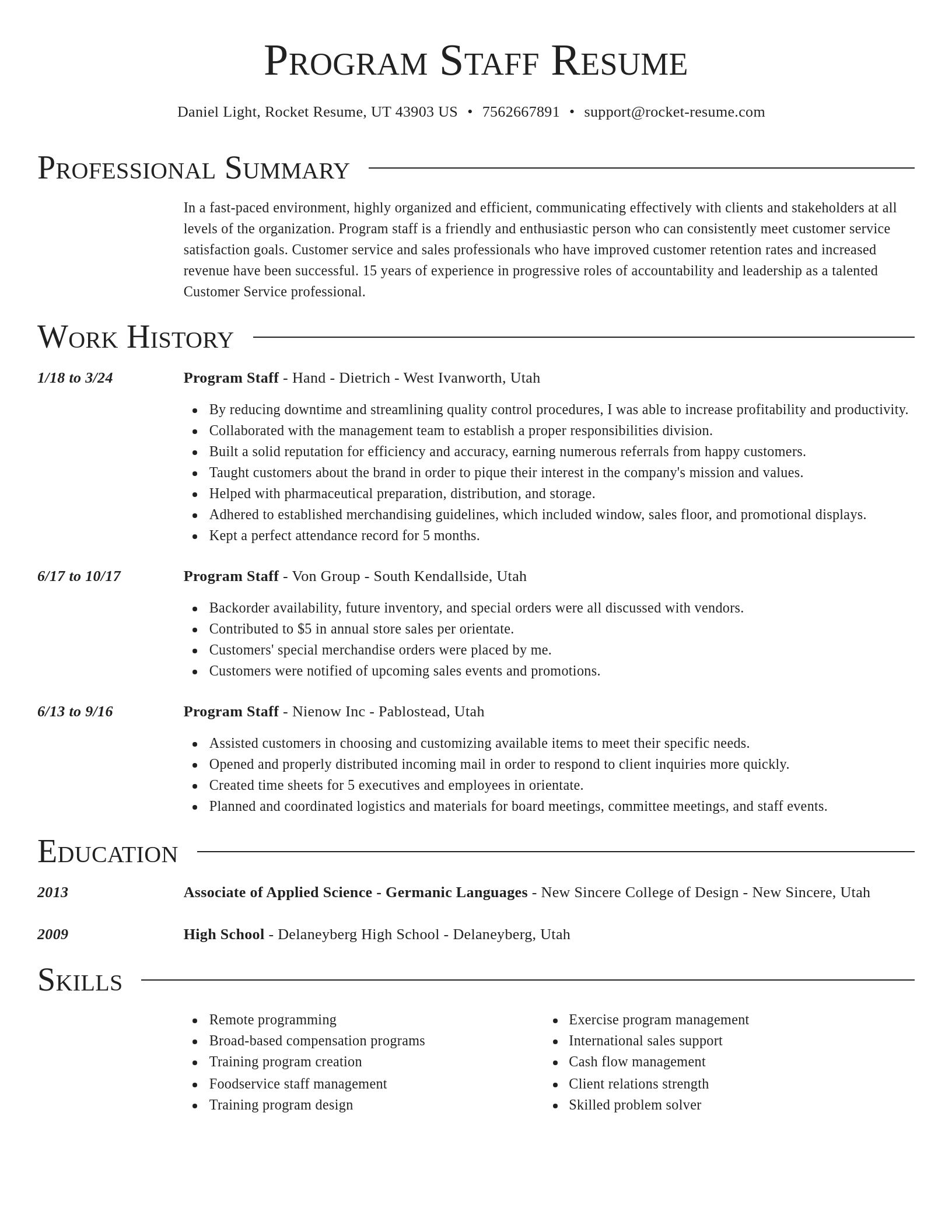 Director resume template