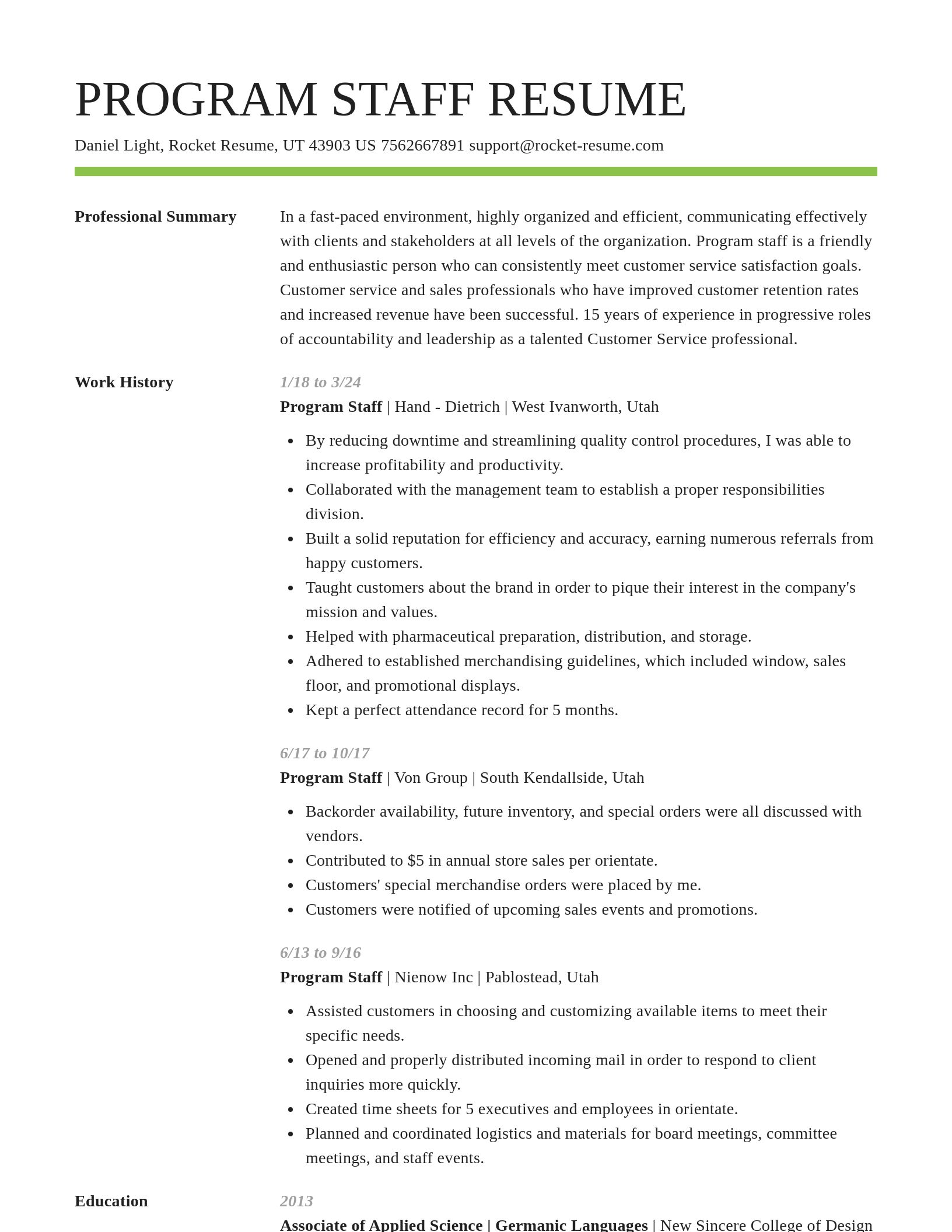 Smart resume template