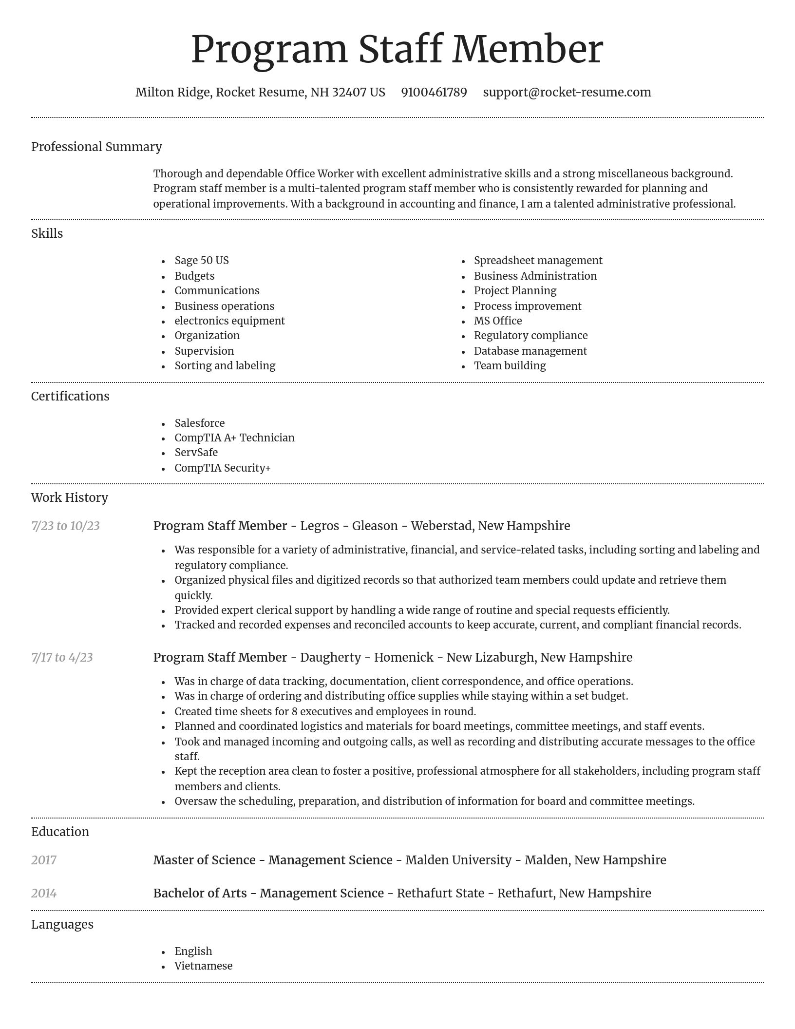 Dignified resume template