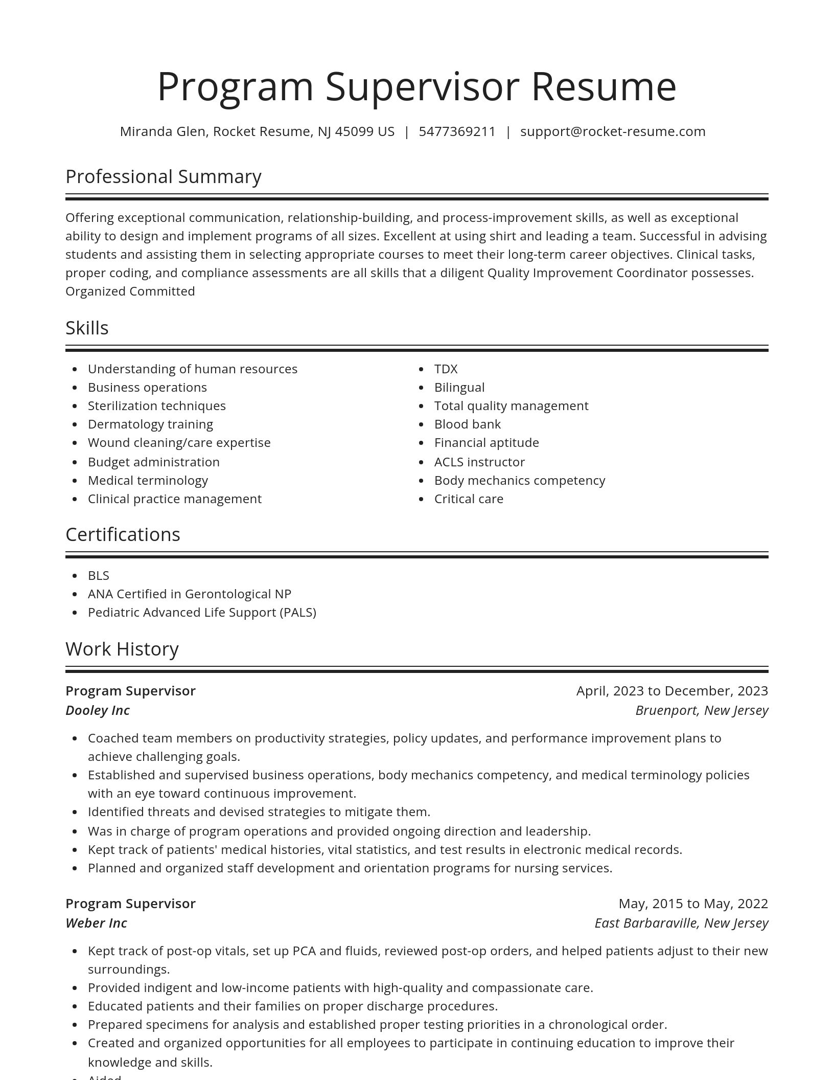 Spotlight resume template