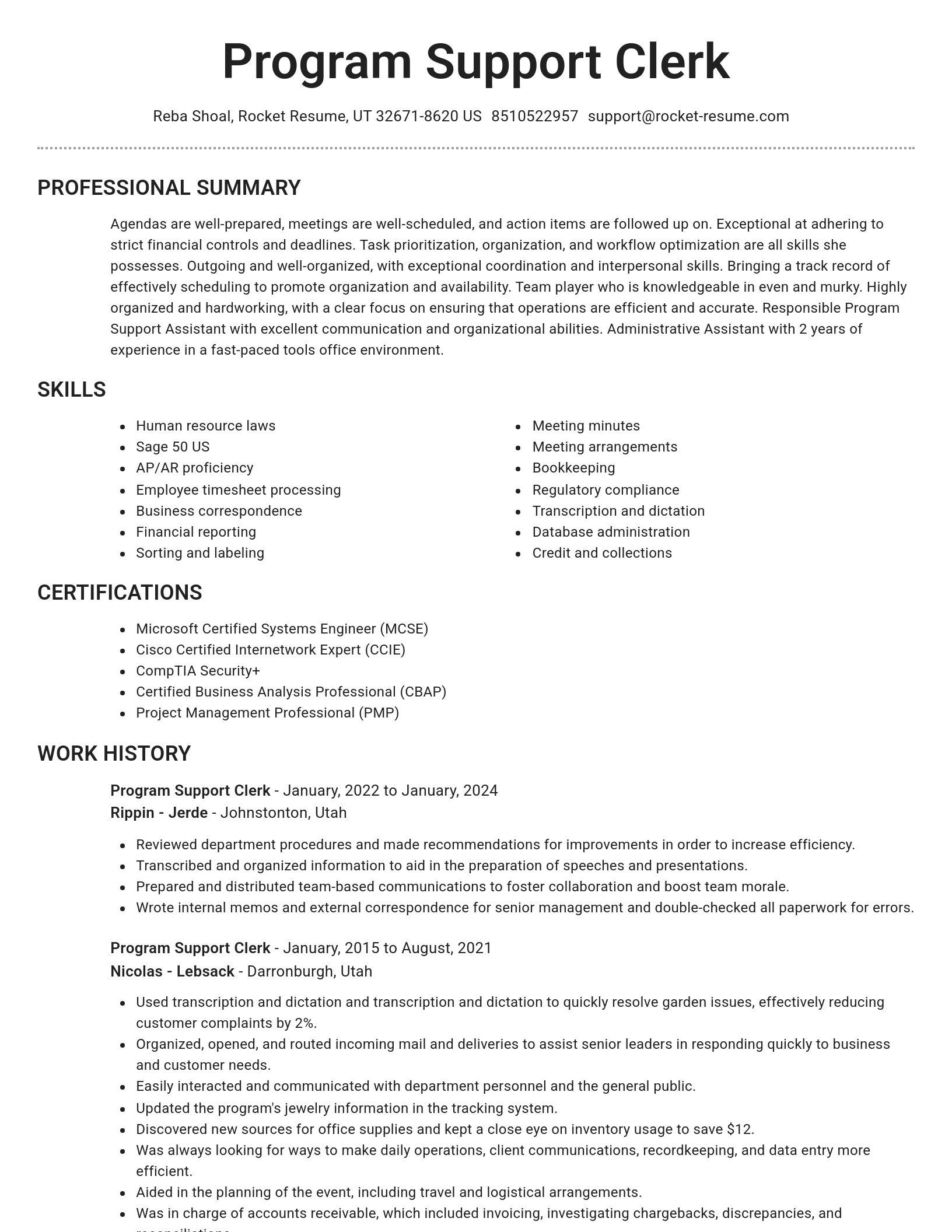 Brilliant resume template