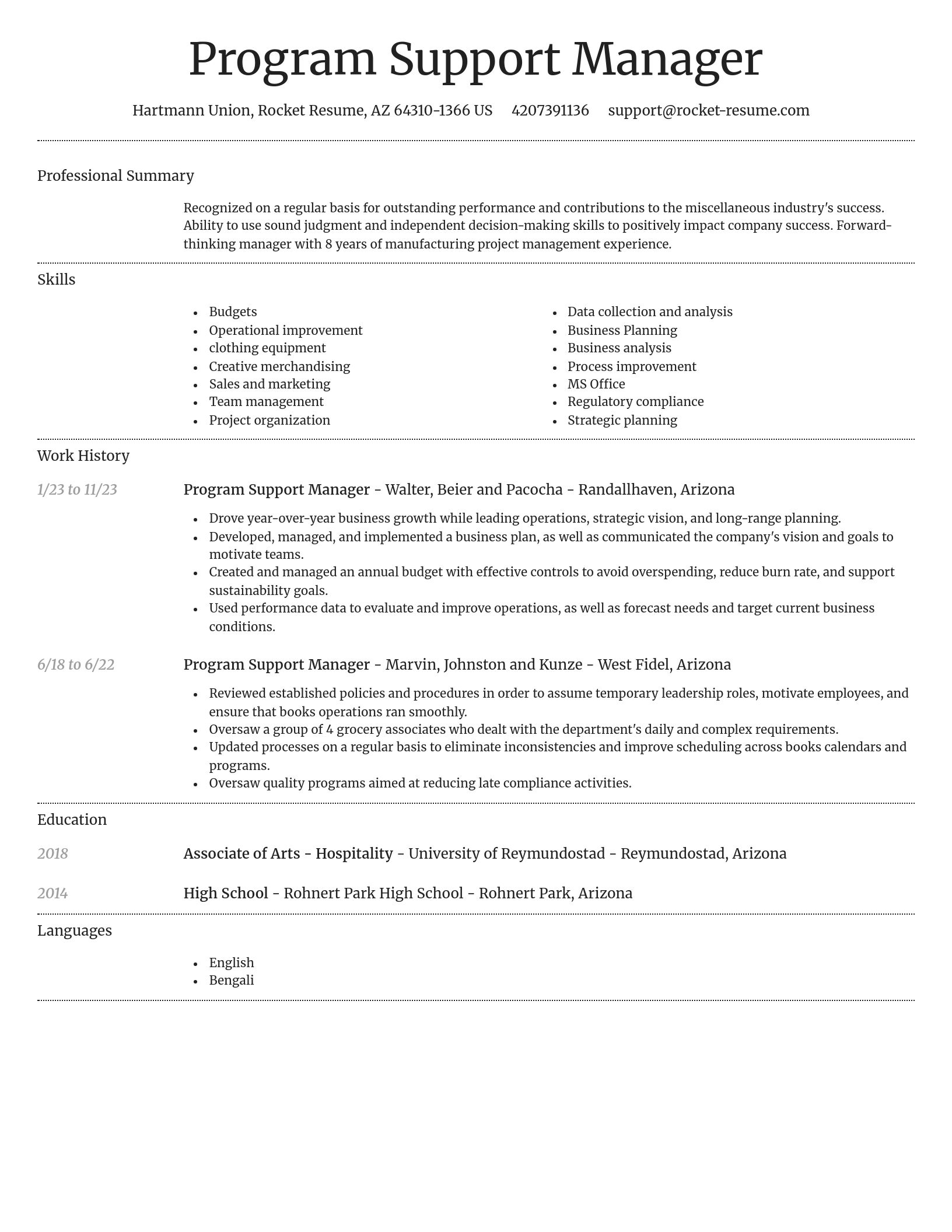 Dignified resume template