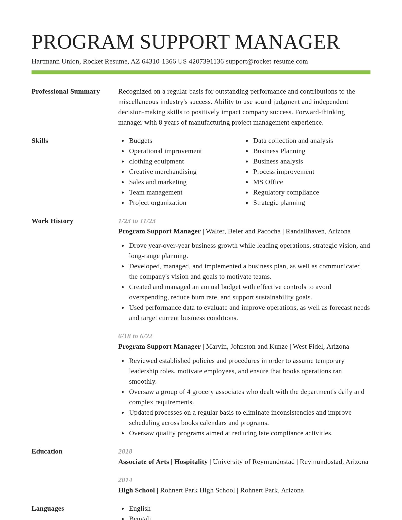 Smart resume template