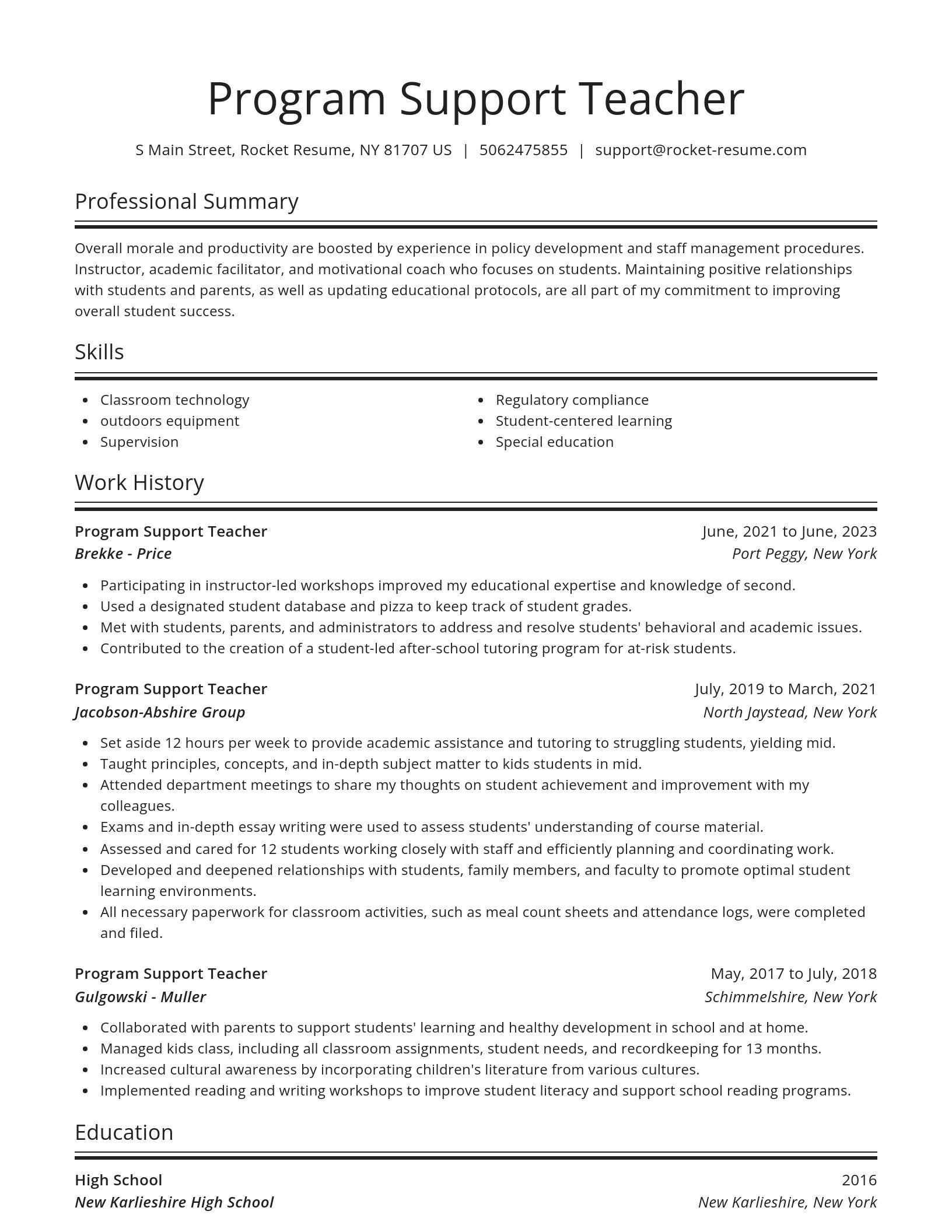 Spotlight resume template