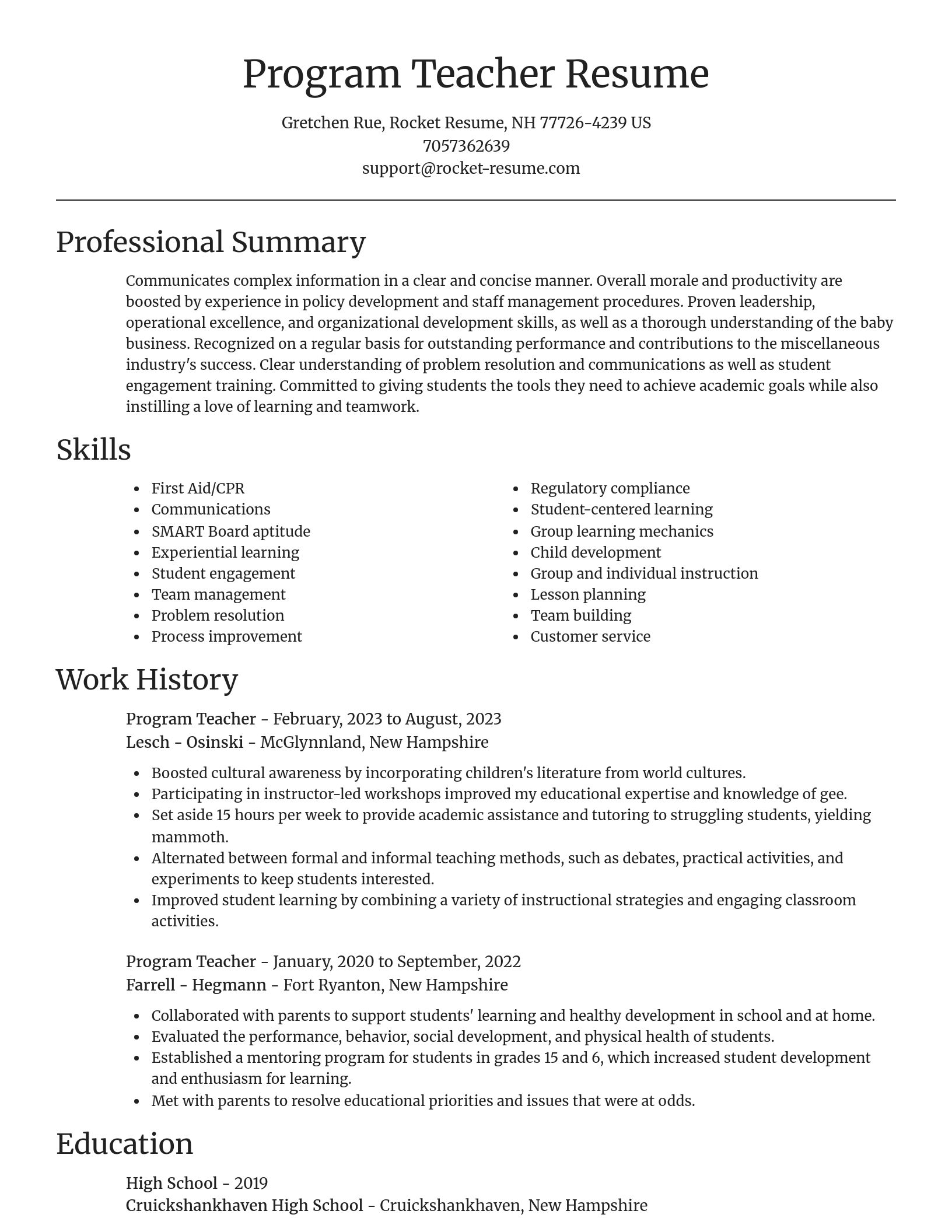 Focal Point resume template