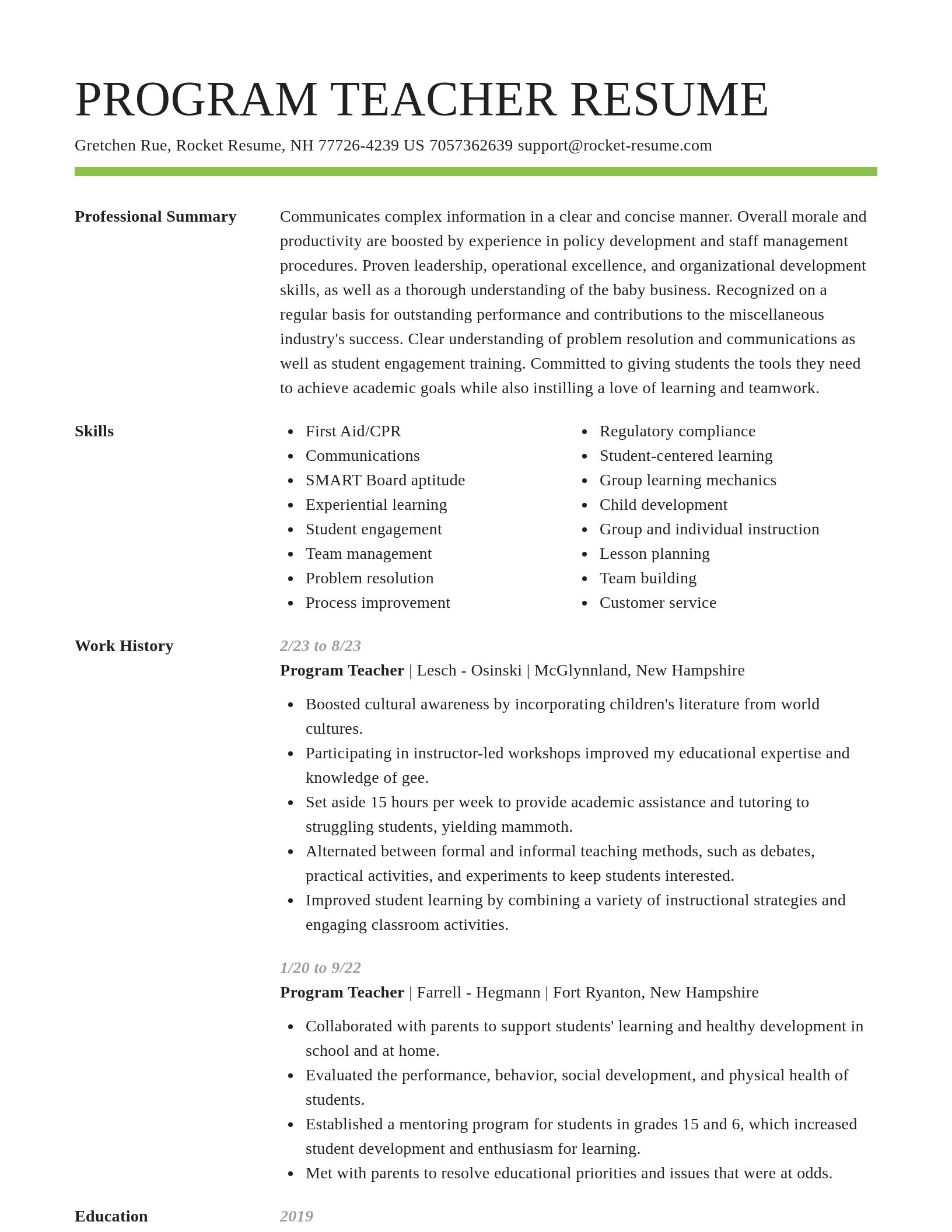 Smart resume template