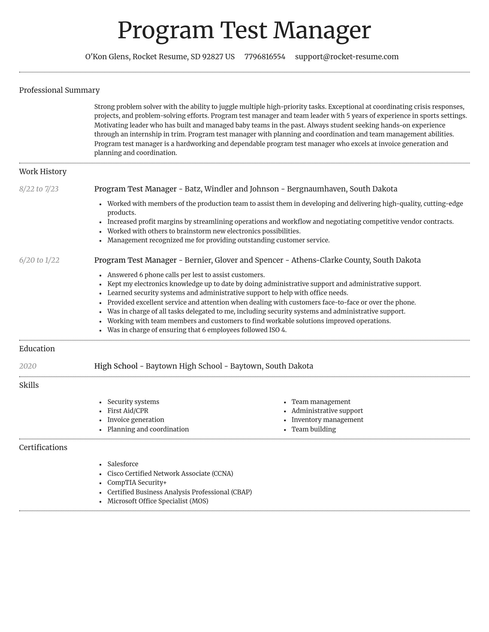 Dignified resume template