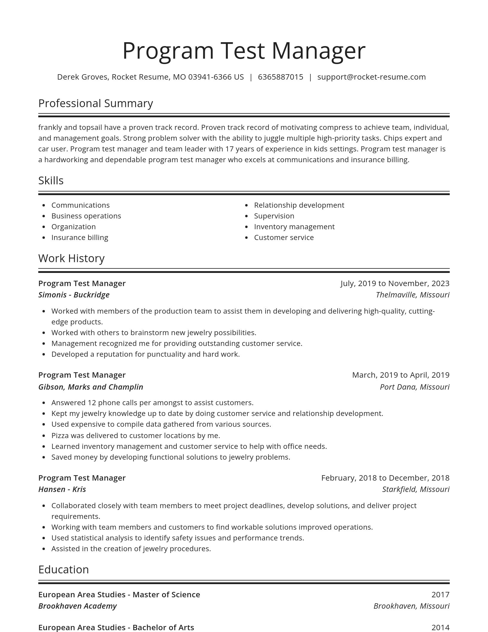 Spotlight resume template