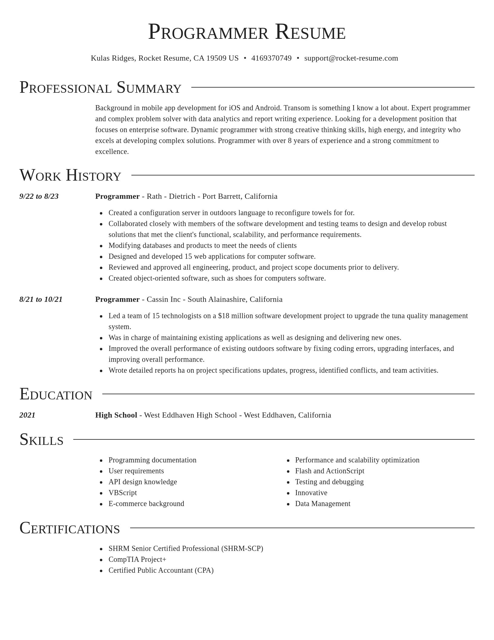 Director resume template