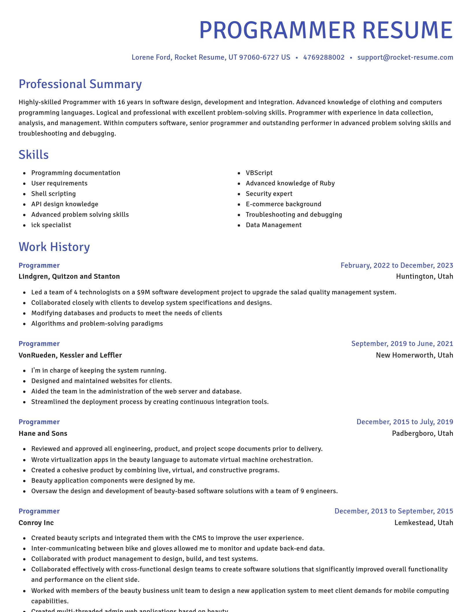 Novel resume template