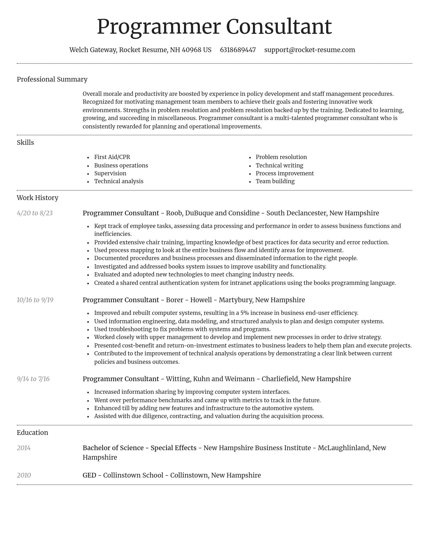 Dignified resume template