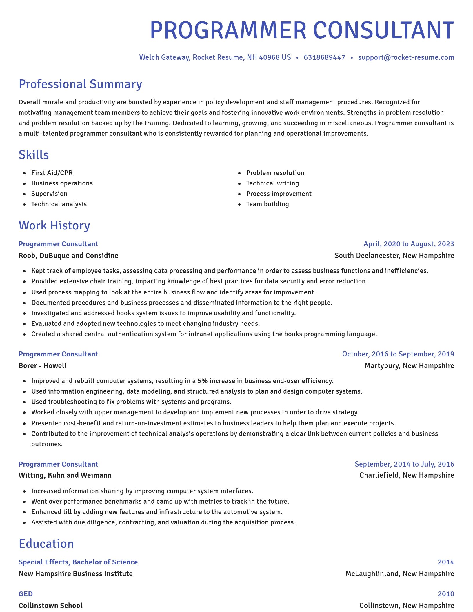 Novel resume template