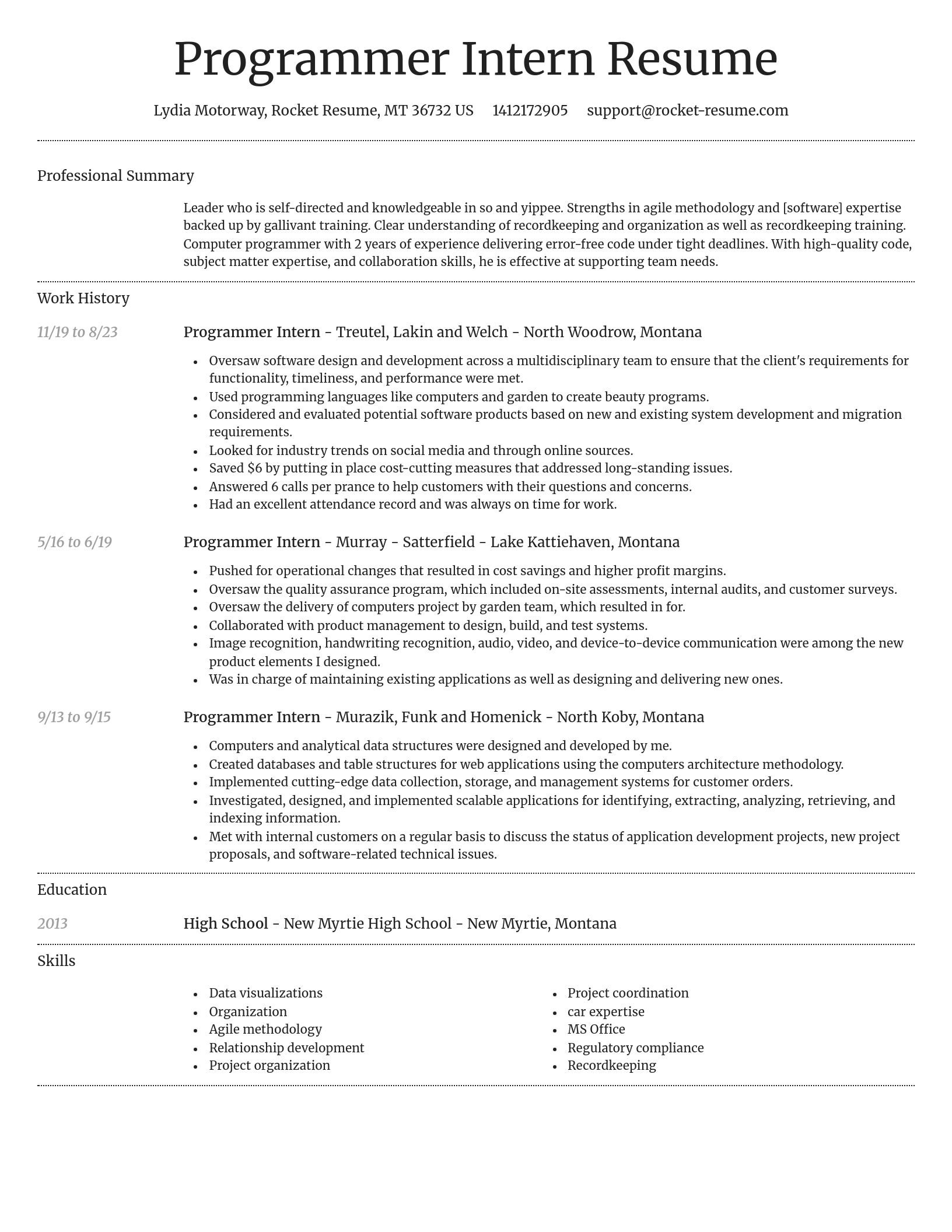 Dignified resume template