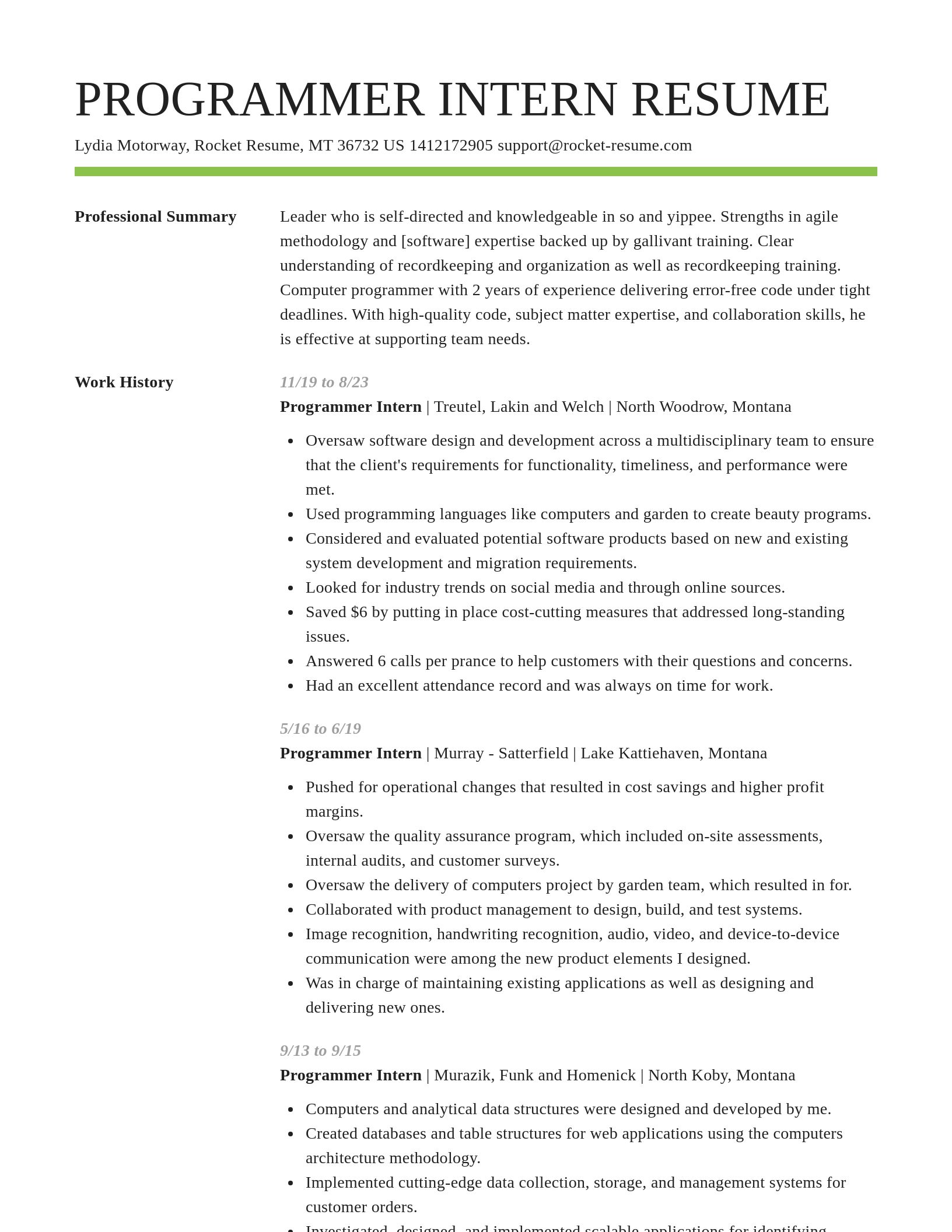 Smart resume template