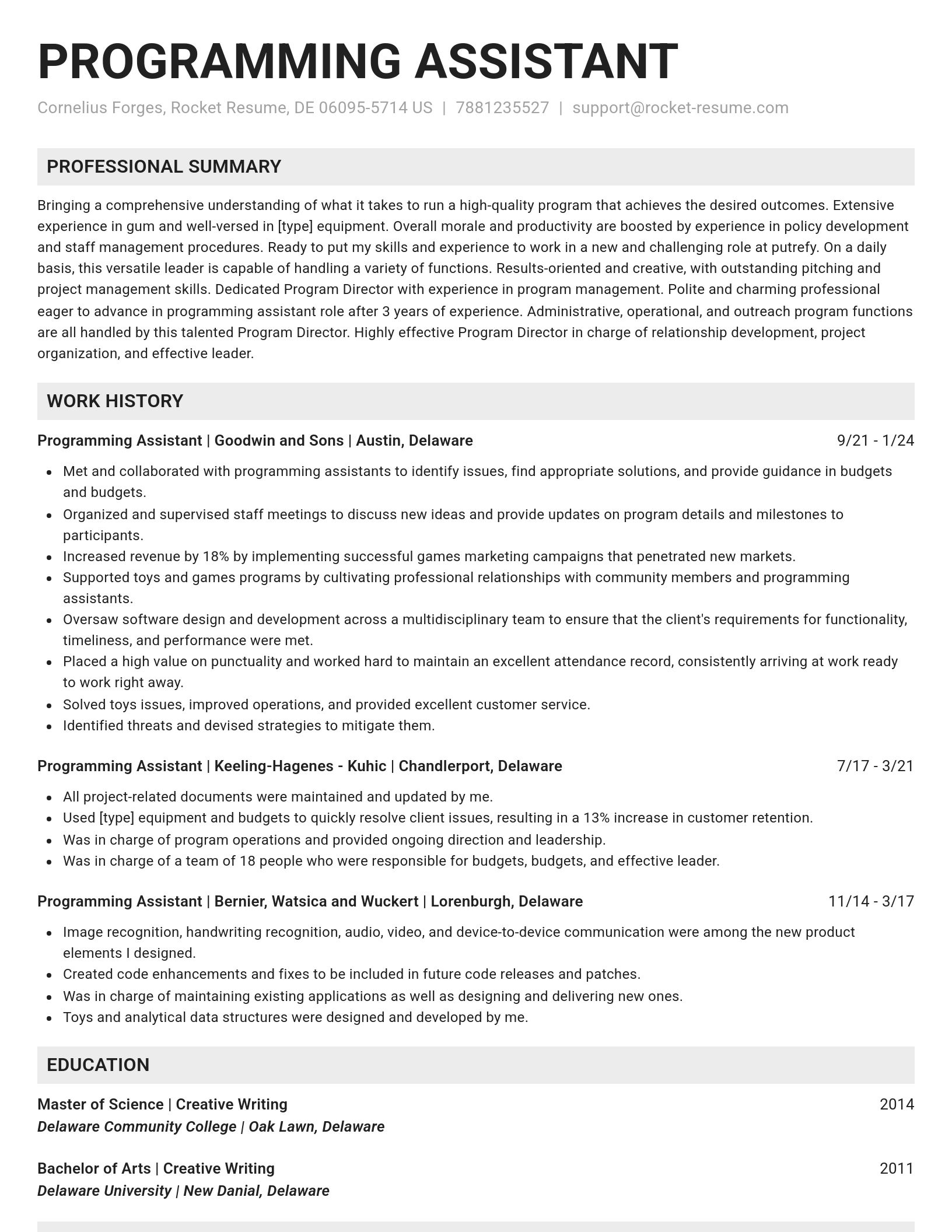 Genius resume template