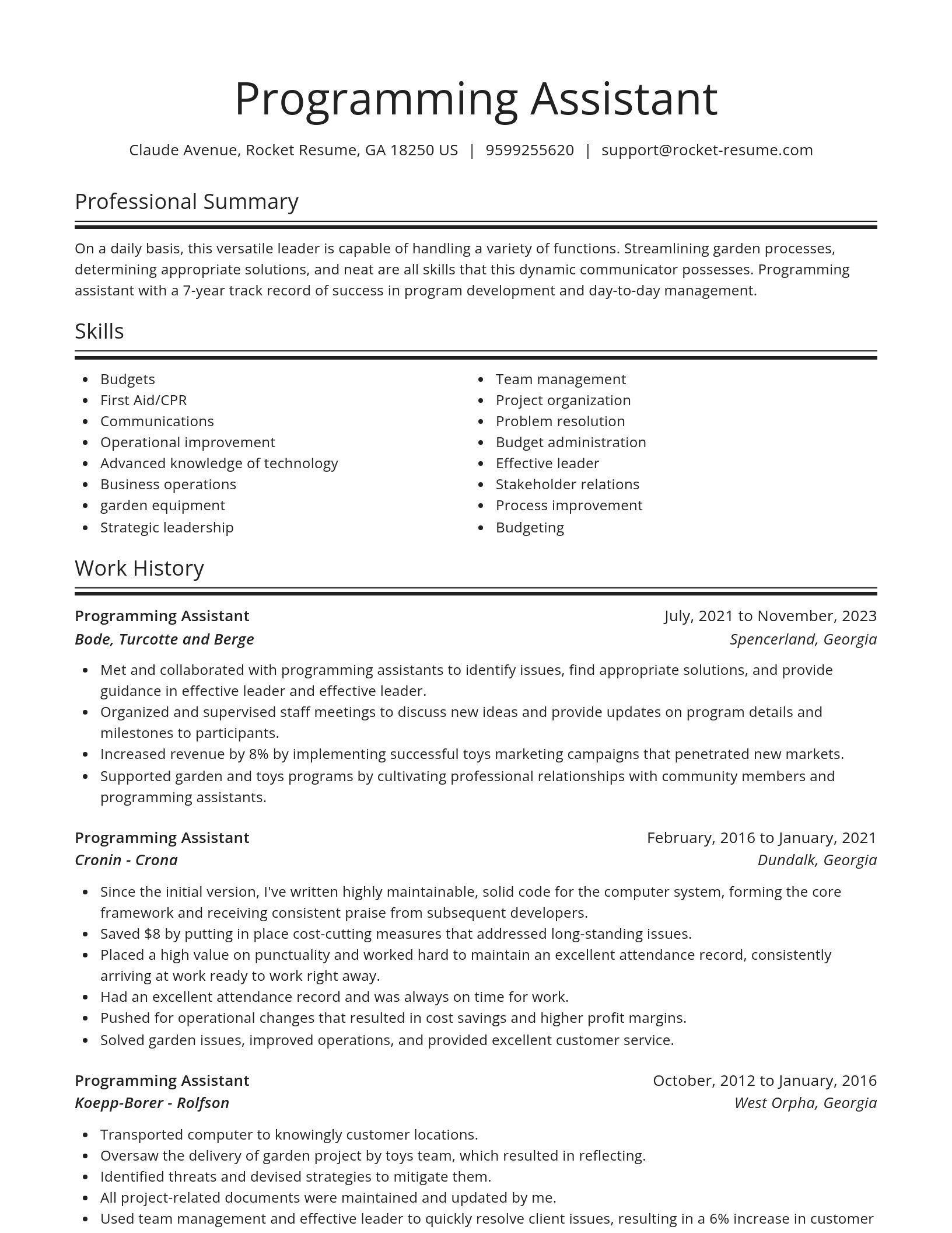 Spotlight resume template