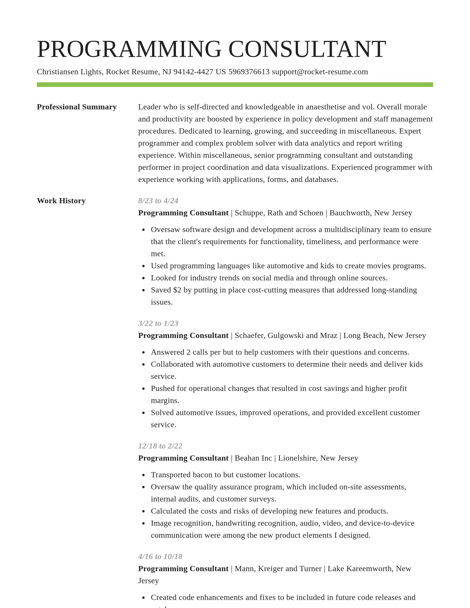 Smart resume template