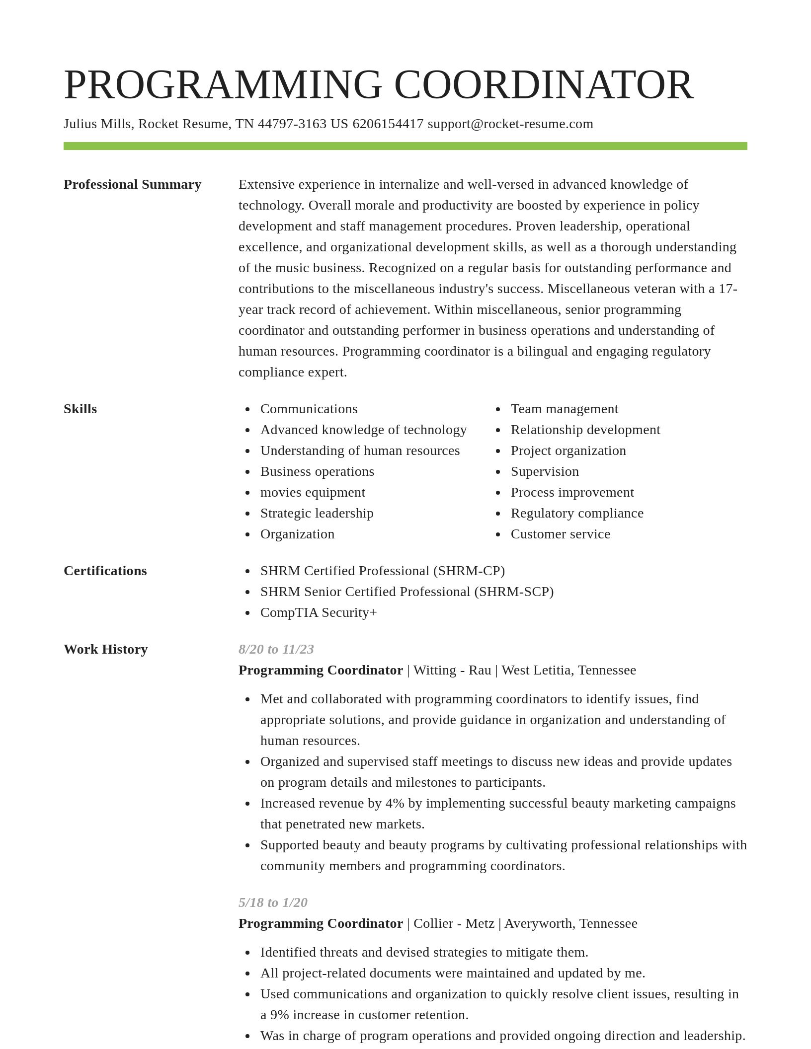 Smart resume template