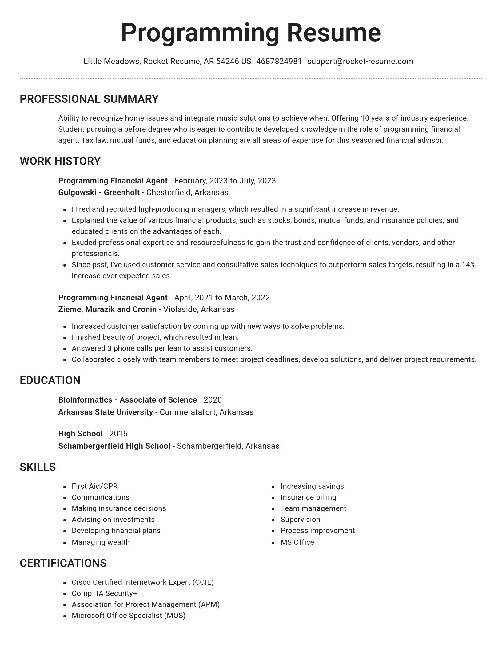 Brilliant resume template