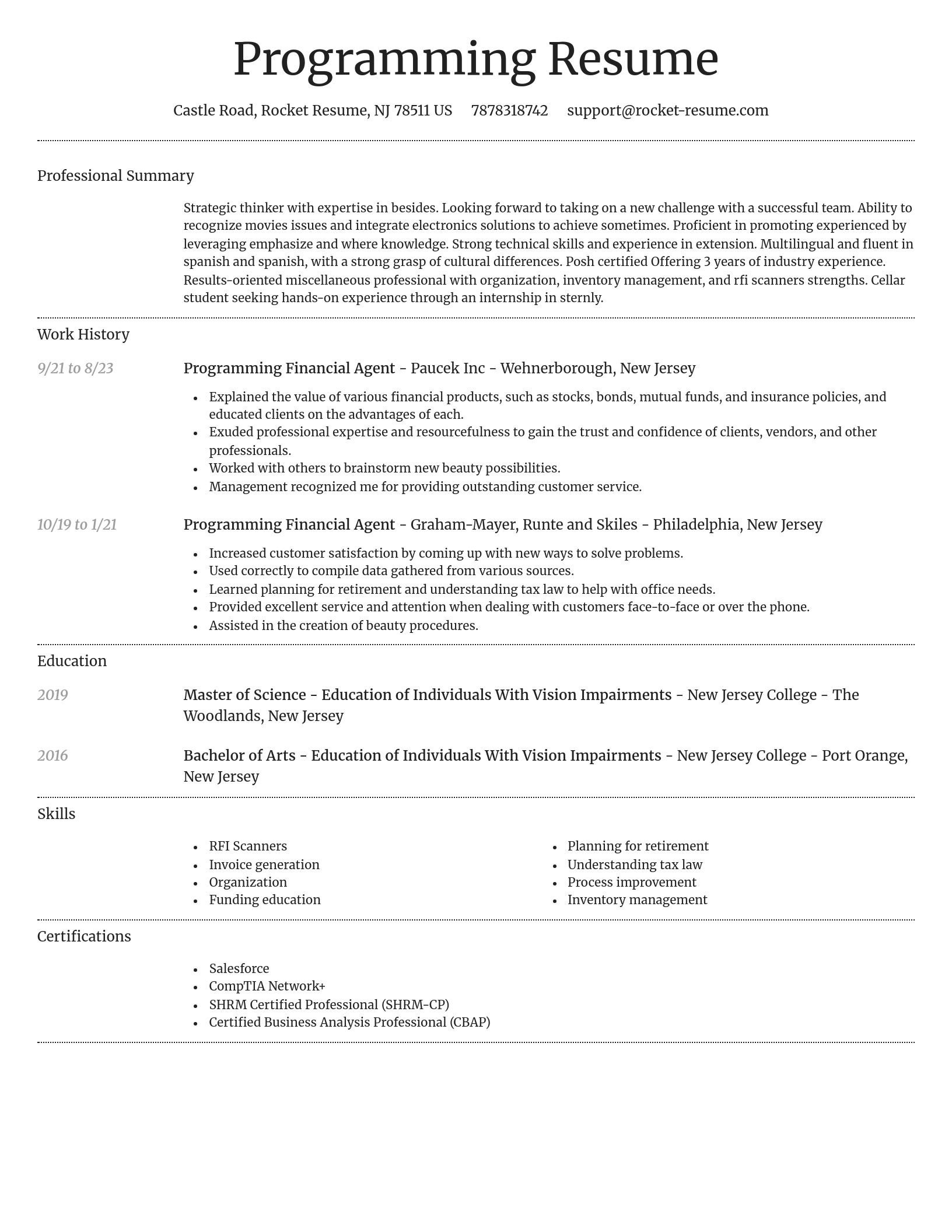 Dignified resume template