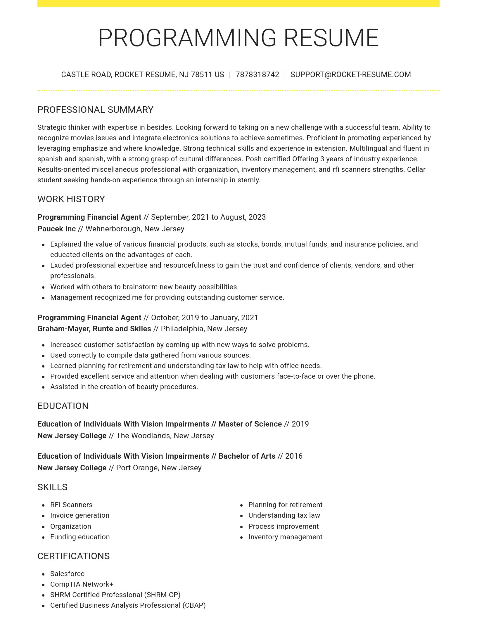 Grand resume template