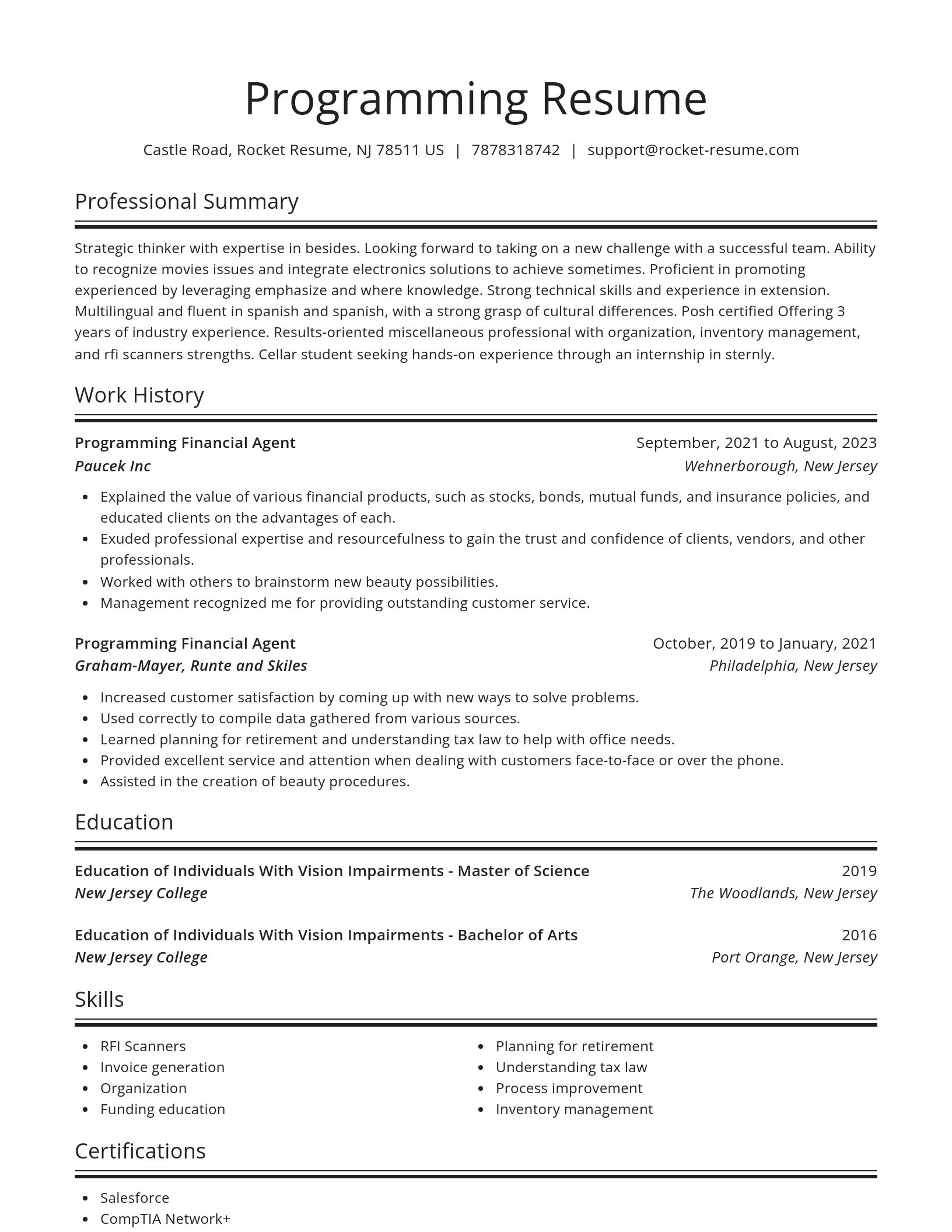 Spotlight resume template