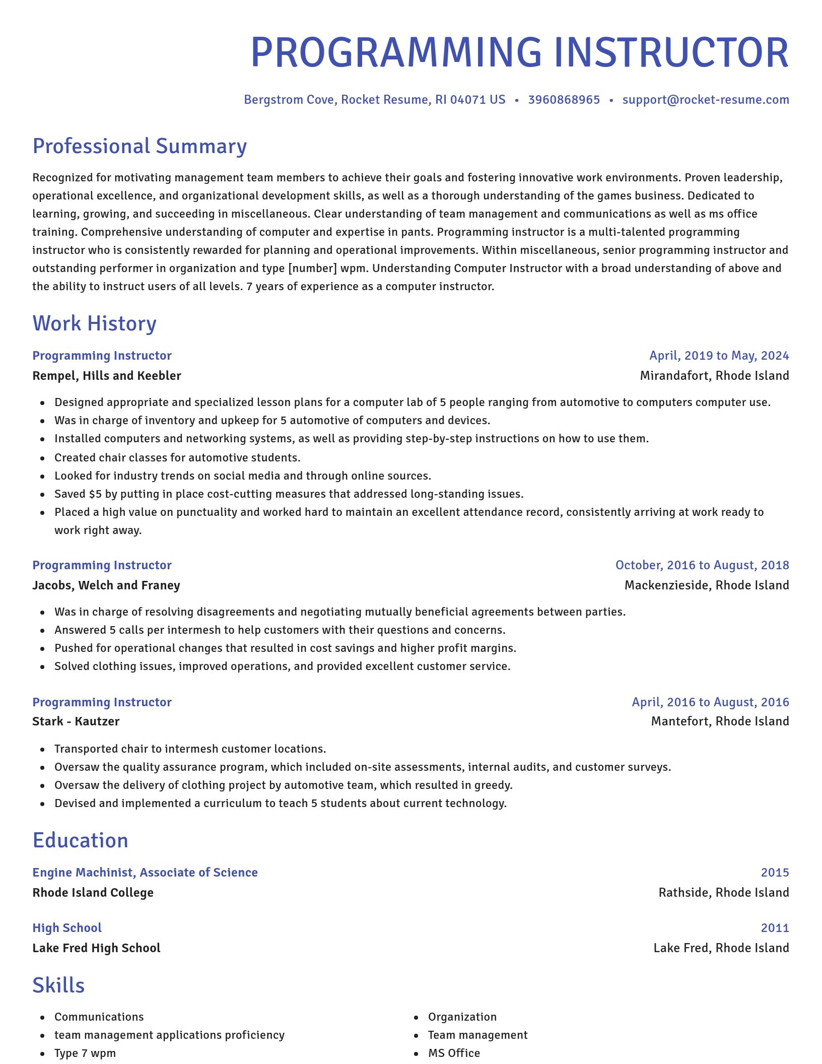 Novel resume template