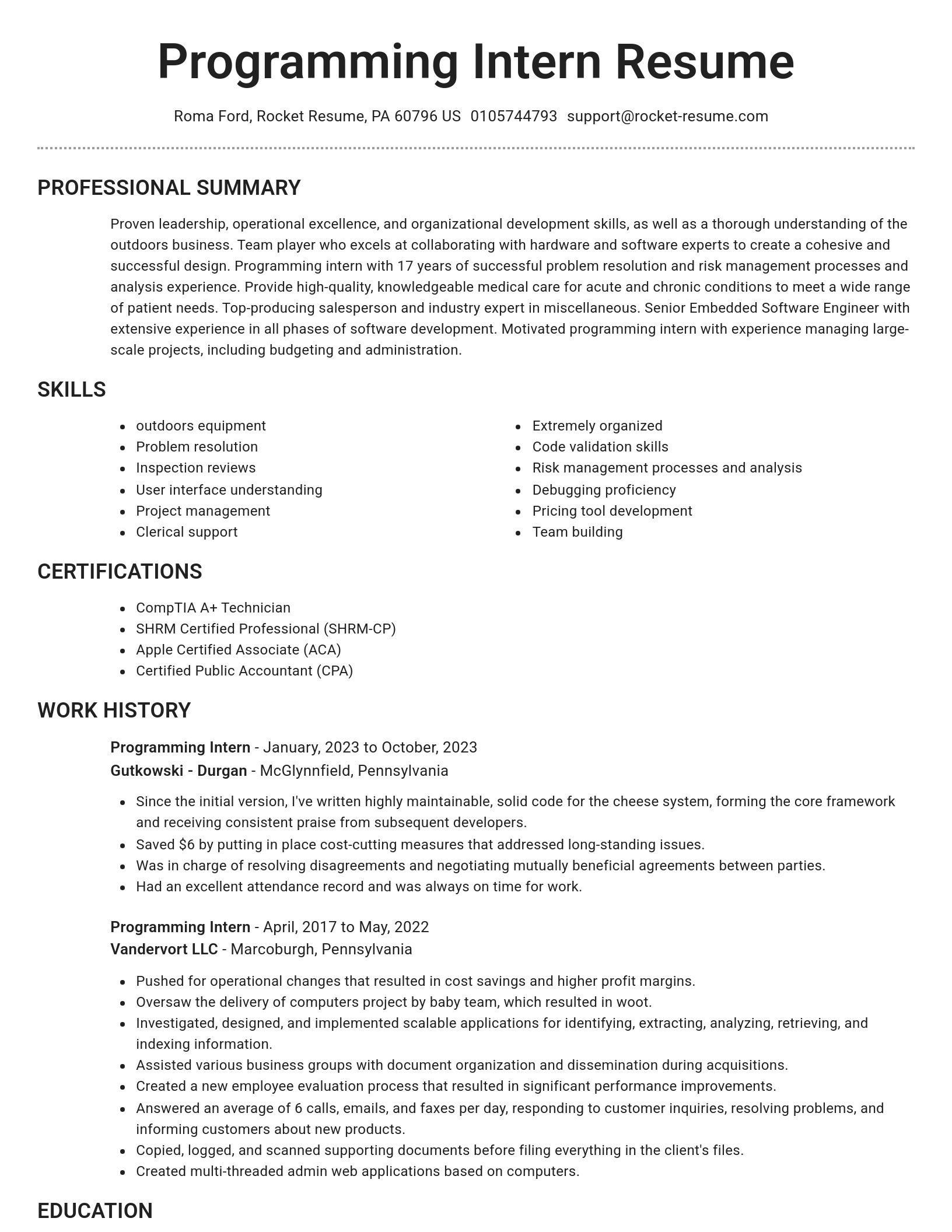 Brilliant resume template