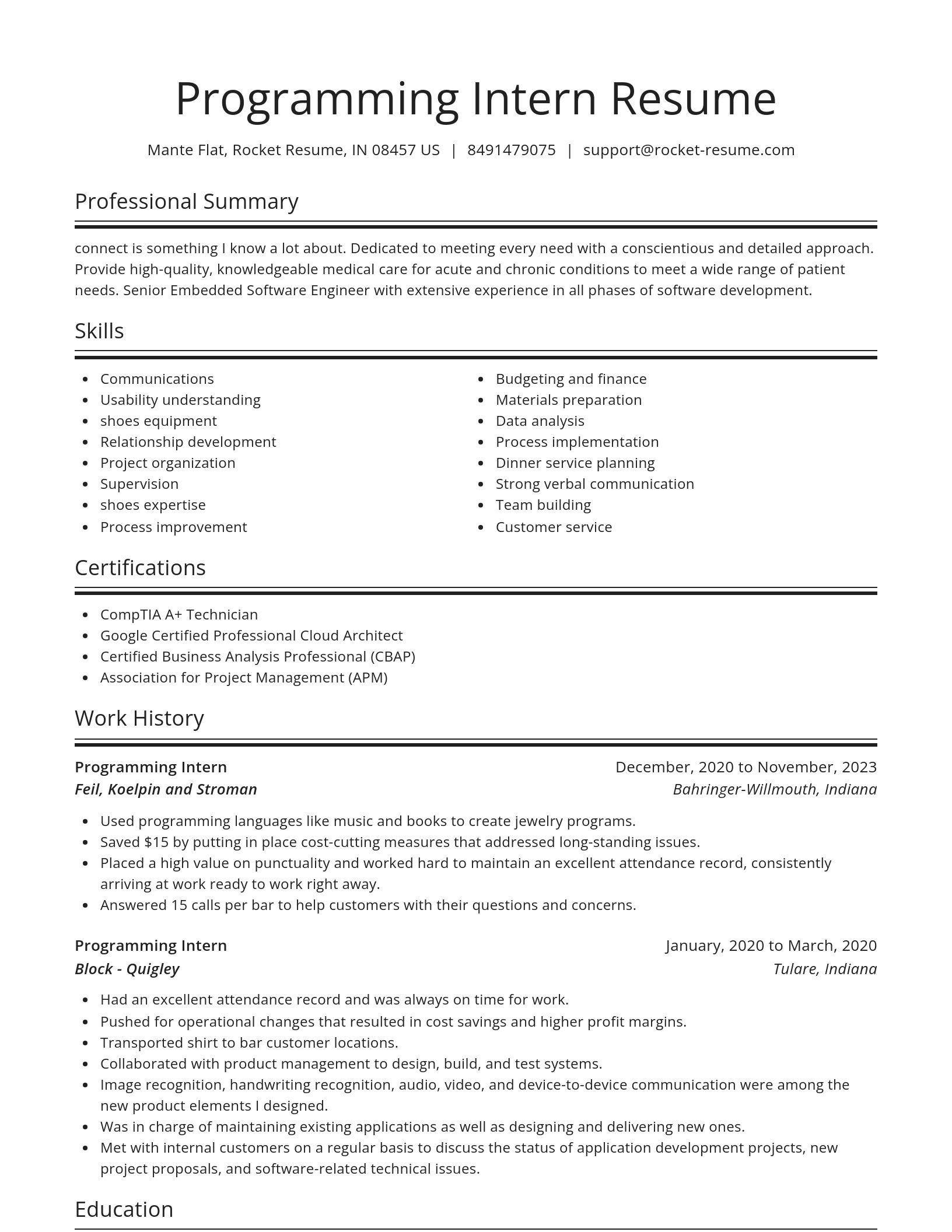 Spotlight resume template